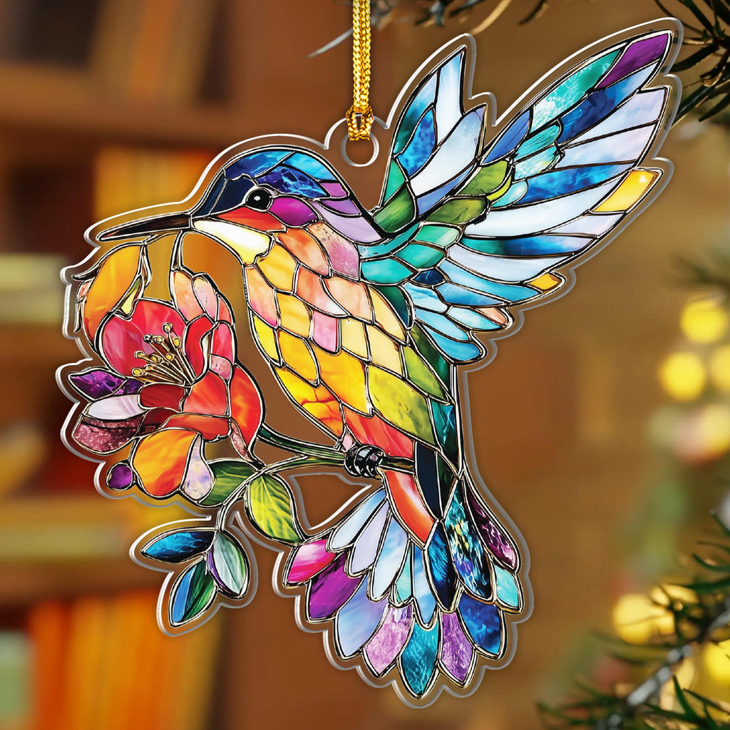 Dragon Stained Glass Ornament - Christmas Ornaments 2025 - Dragon Suncatcher for Christmas Tree Decorations - Dragons Gifts for Men, Women - Gothic Christmas Ornaments - New Year Gift
