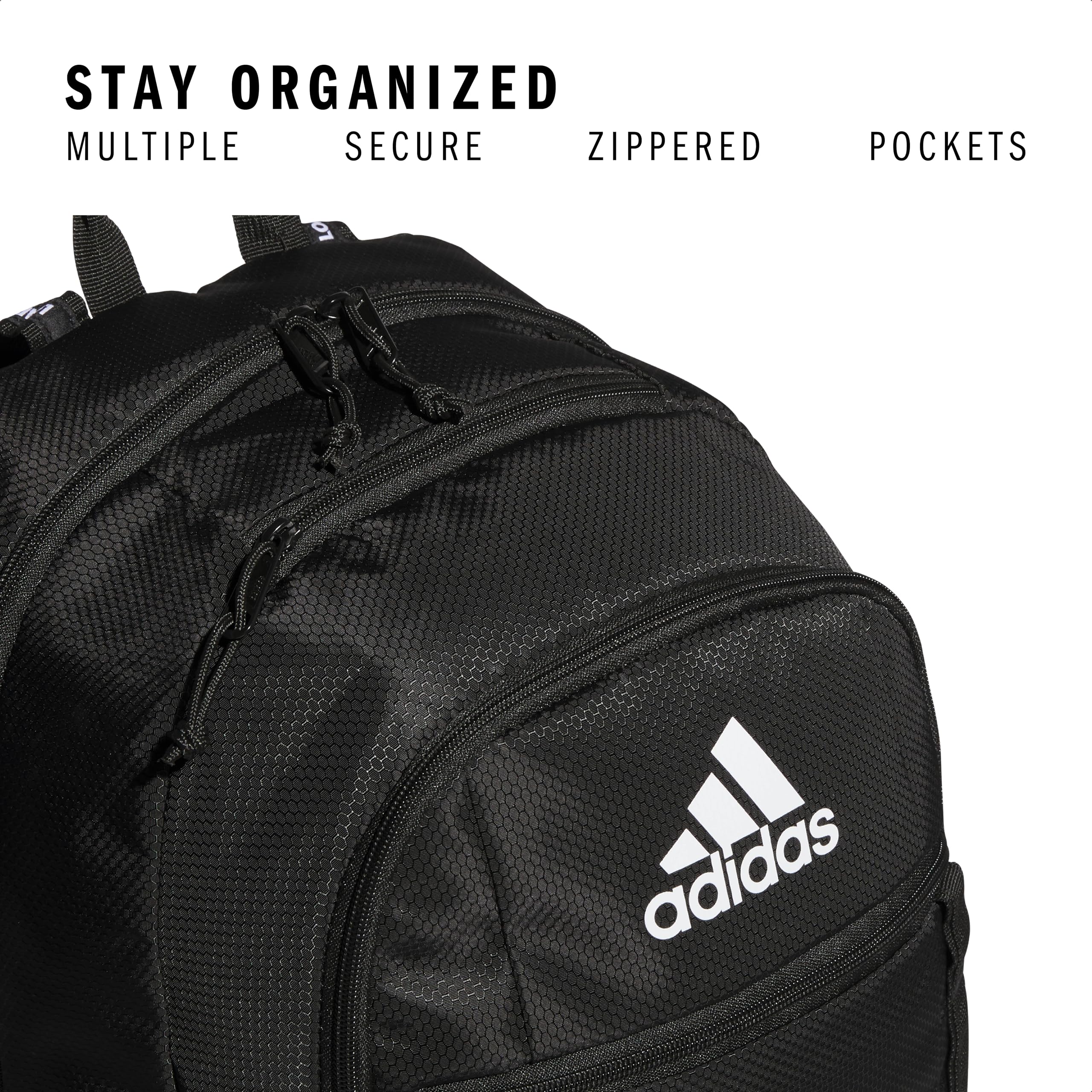 adidas Excel 7 School Backpack for Laptop, Gym and Travel, 34L, Twill White/Black/7.5, OSFA