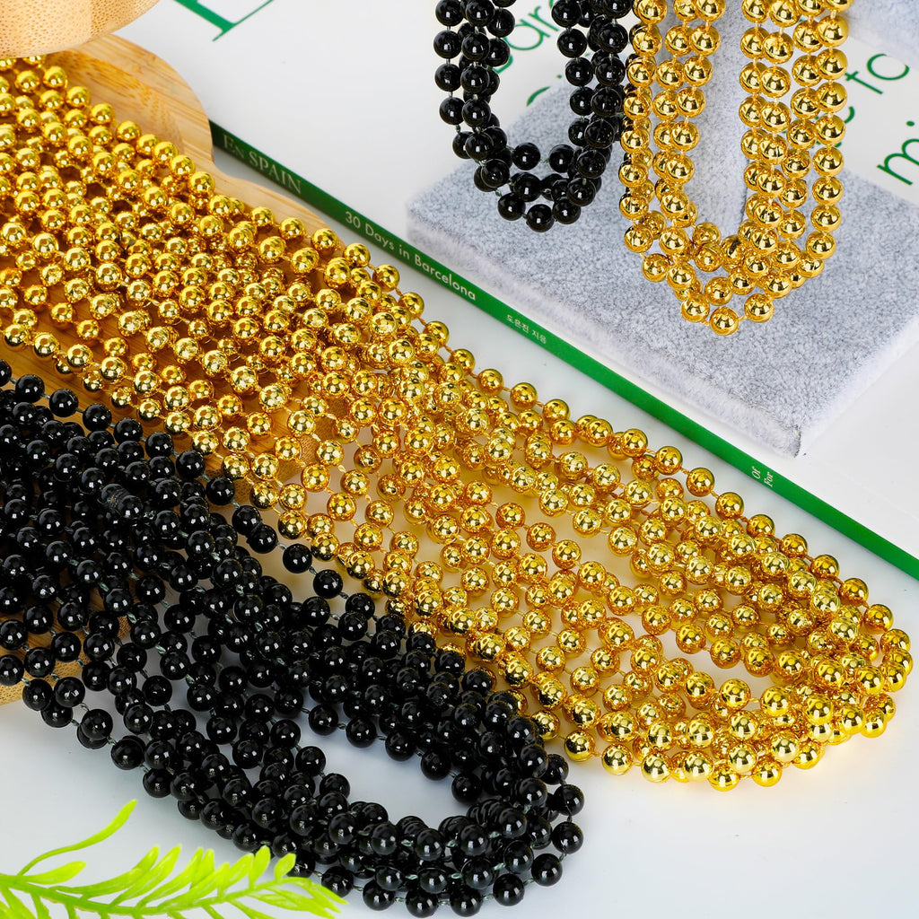 Huskein Mardi Gras Beads, 120 PCS Mardi Gras Accessories, 33 IN Green Bead Necklaces, St Patricks Day Parade Favors Bulk Party Beads Favors for Festival Carnival Decorations