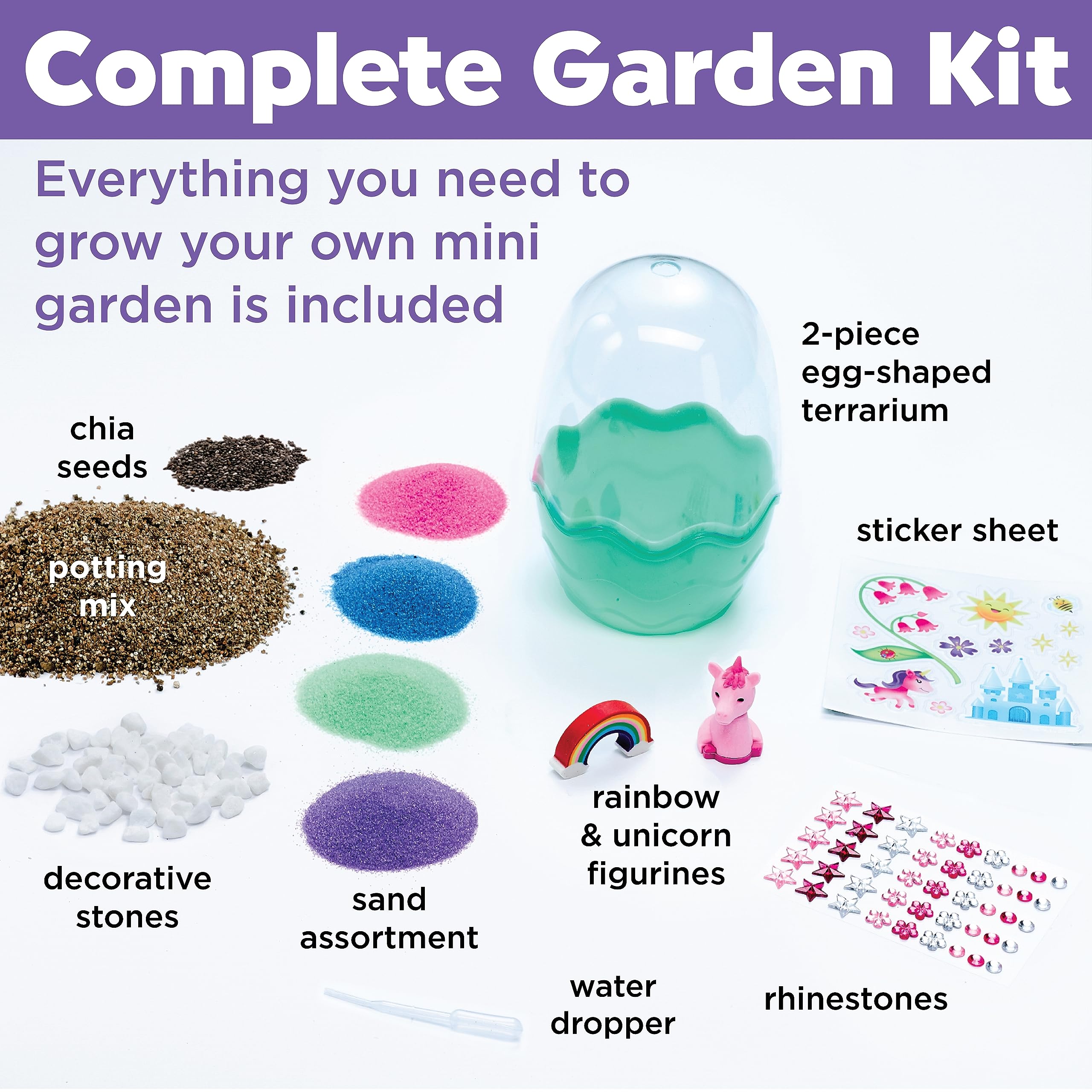 Creativity for Kids Mini Garden: Mermaid Terrarium Kit - Mermaid Gifts for Girls, Crafts and Toys, Stocking Stuffers for Kids (Ages 6+)