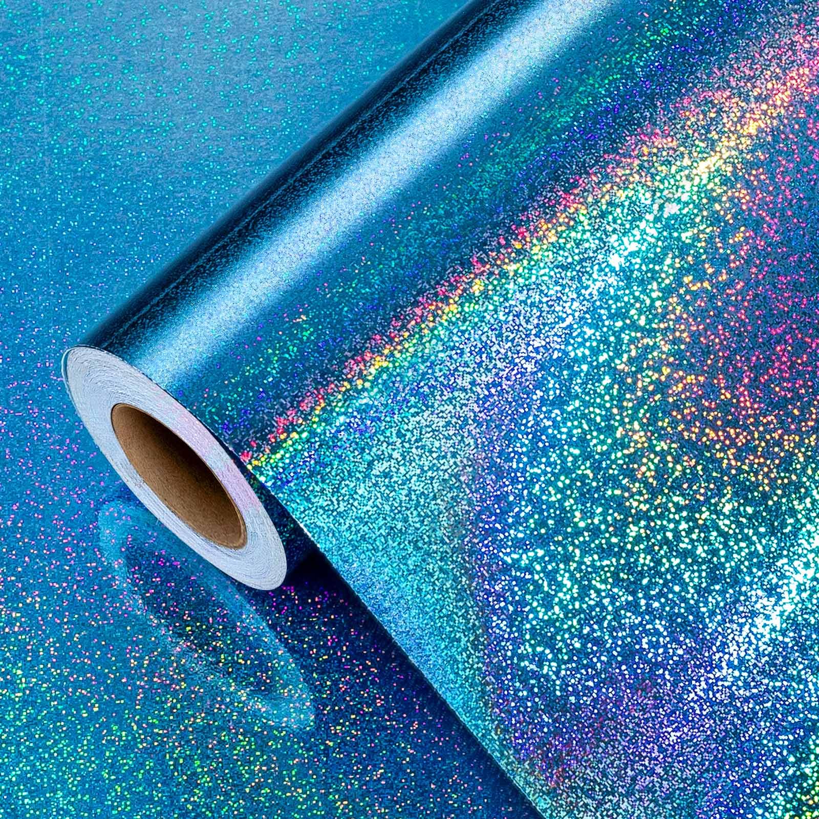 Burymento Black Wrapping Paper Roll, Metallic Holographic Stripe Gift Wrap for Birthday, Valentines, Mothers day, Graduation, Wedding, Fathers day, Baby Shower, Christmas (17 IN x 32.8 FT)