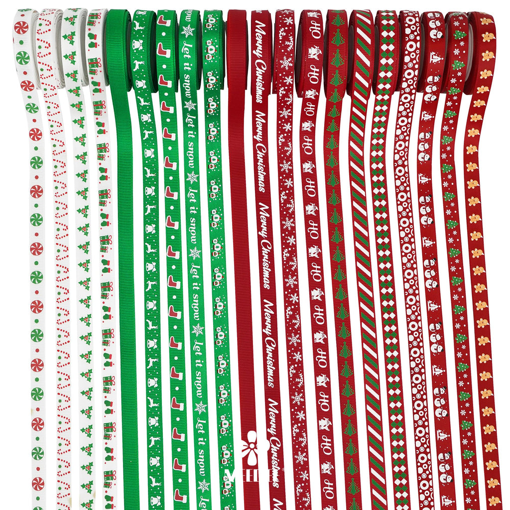 MEEDEE 3/8 Inch Satin Ribbon Set – 10 Rolls Rainbow Double Face Ribbon for Gift Wrapping, 5 Yards Each (Total 50 Yards), Decorative Ribbon for Presents & Party Favors
