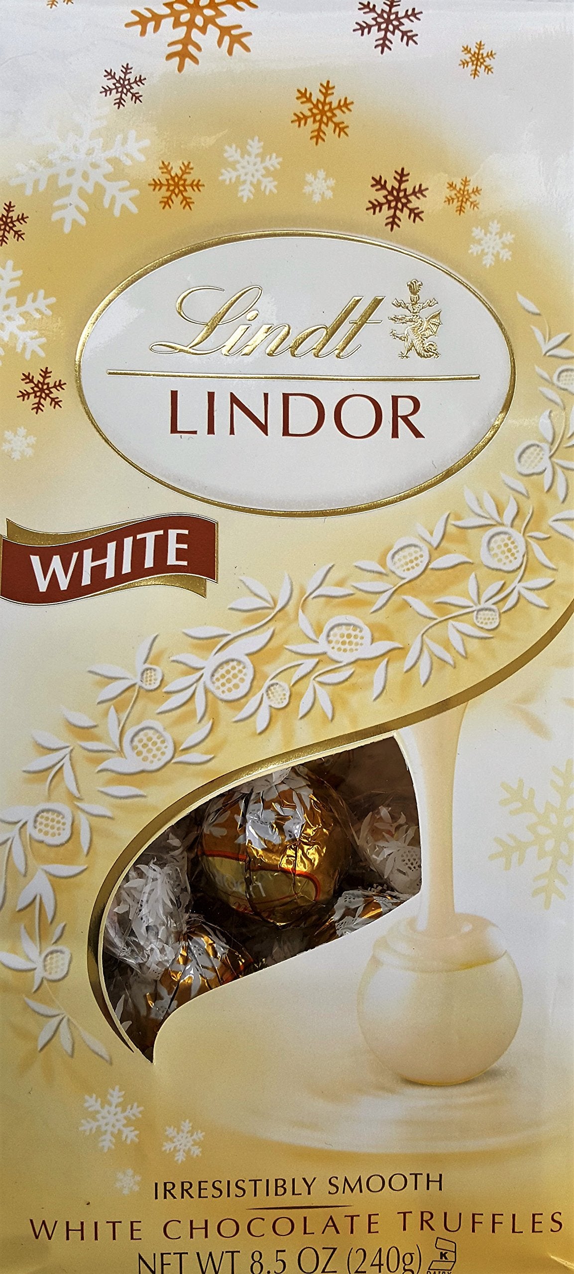 Lindt LINDOR Holiday Snickerdoodle White Chocolate Candy Truffles with Smooth, Melting Truffle Center, 8.5 oz. Bag