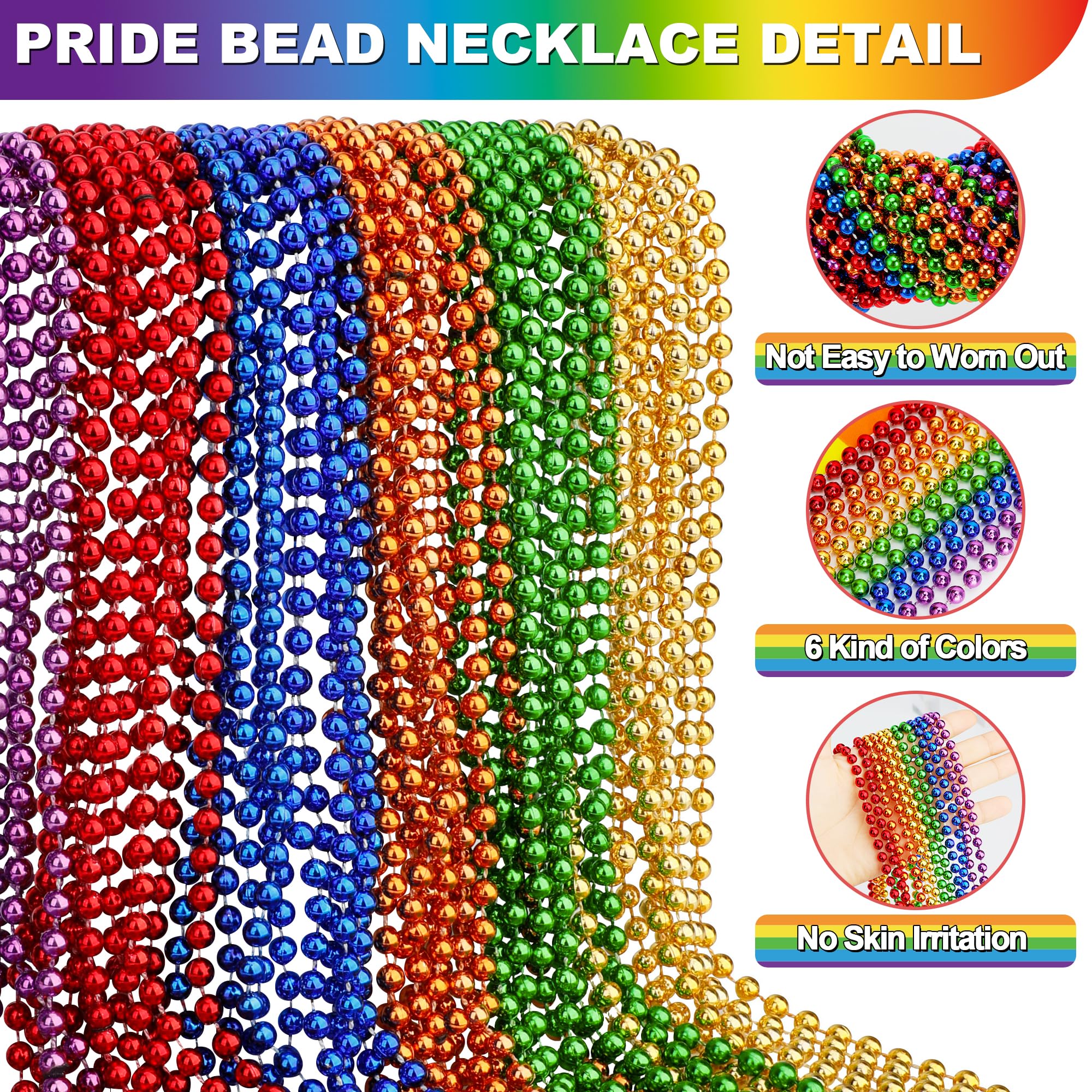 Huskein Mardi Gras Beads, 120 PCS Mardi Gras Accessories, 33 IN Green Bead Necklaces, St Patricks Day Parade Favors Bulk Party Beads Favors for Festival Carnival Decorations