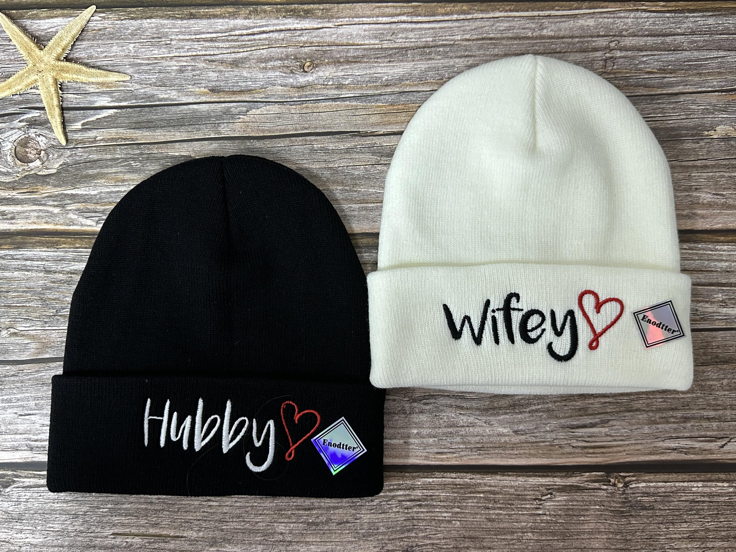 Mr Mrs Grandpa Grandma Dad Mom Hubby Wifey Beanie Hats