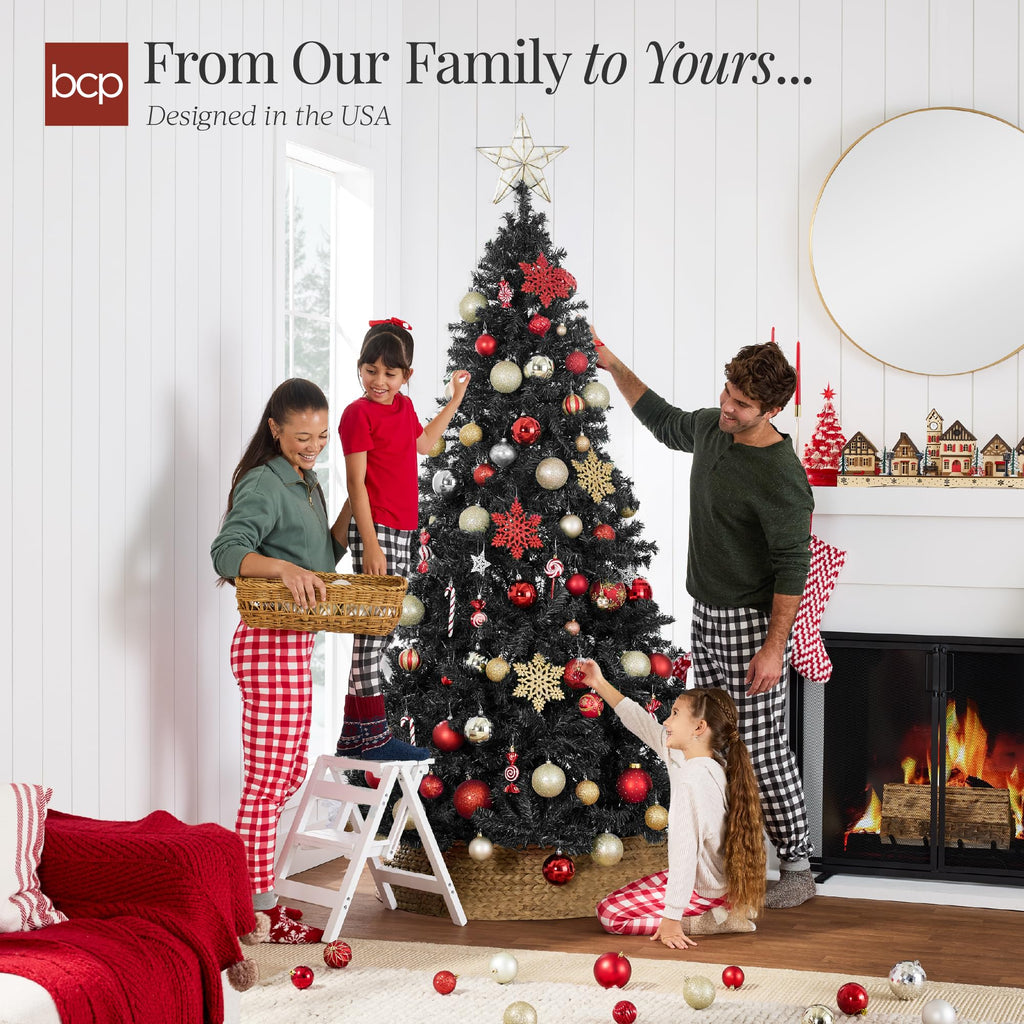Best Choice Products Artificial Christmas Tree, 6ft Premium Unlit Hinged Design, Dense Branches Realistic Holiday Décor w/Easy Assembly, Base