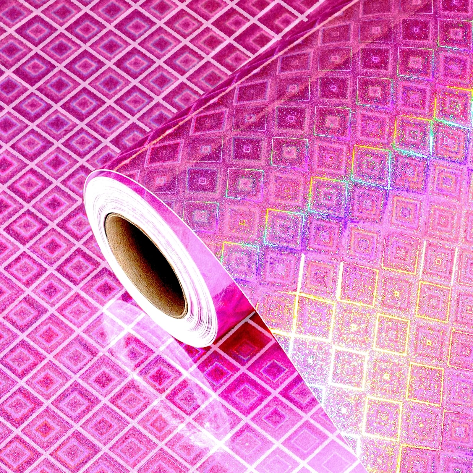 Burymento Black Wrapping Paper Roll, Metallic Holographic Stripe Gift Wrap for Birthday, Valentines, Mothers day, Graduation, Wedding, Fathers day, Baby Shower, Christmas (17 IN x 32.8 FT)