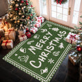 Ileading Christmas Entrance Door Mat, Absorbent Dog Mats for Muddy Paws, Low-Profile Small Red Xmas Decor Kitchen Runner Rug with Non-Slip Backing, Machine Washable Entryway Welcome Mat(Red 24"X36")
