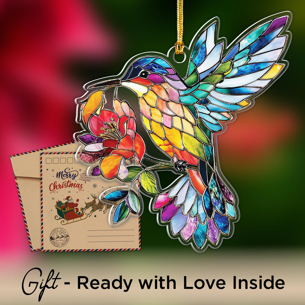Dragon Stained Glass Ornament - Christmas Ornaments 2025 - Dragon Suncatcher for Christmas Tree Decorations - Dragons Gifts for Men, Women - Gothic Christmas Ornaments - New Year Gift
