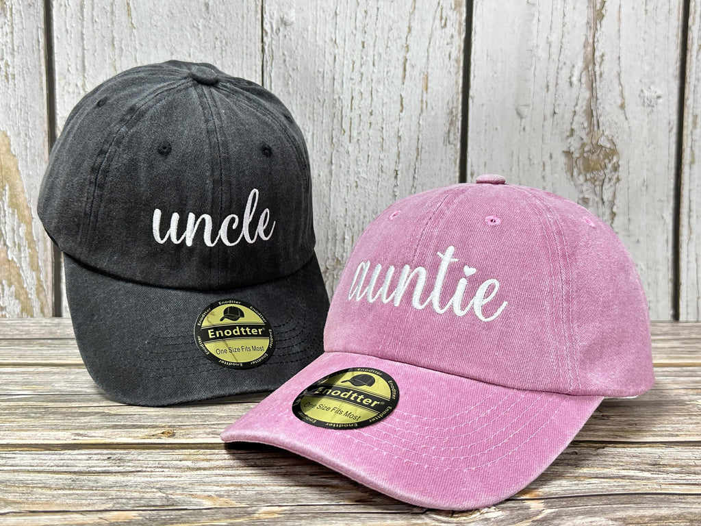 Embroidered Hats for Uncle Auntie Grandpa Grandma Mama Mini
