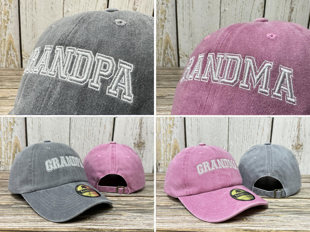 Embroidered Hats for Uncle Auntie Grandpa Grandma Mama Mini