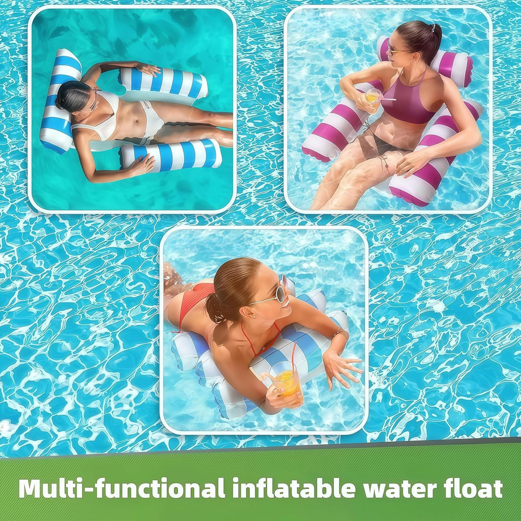 3 Pack 300 LB Pool Floats,Inflatable Pool Float Chair for Adults Swim Floating Party Vacation Fun and Rest