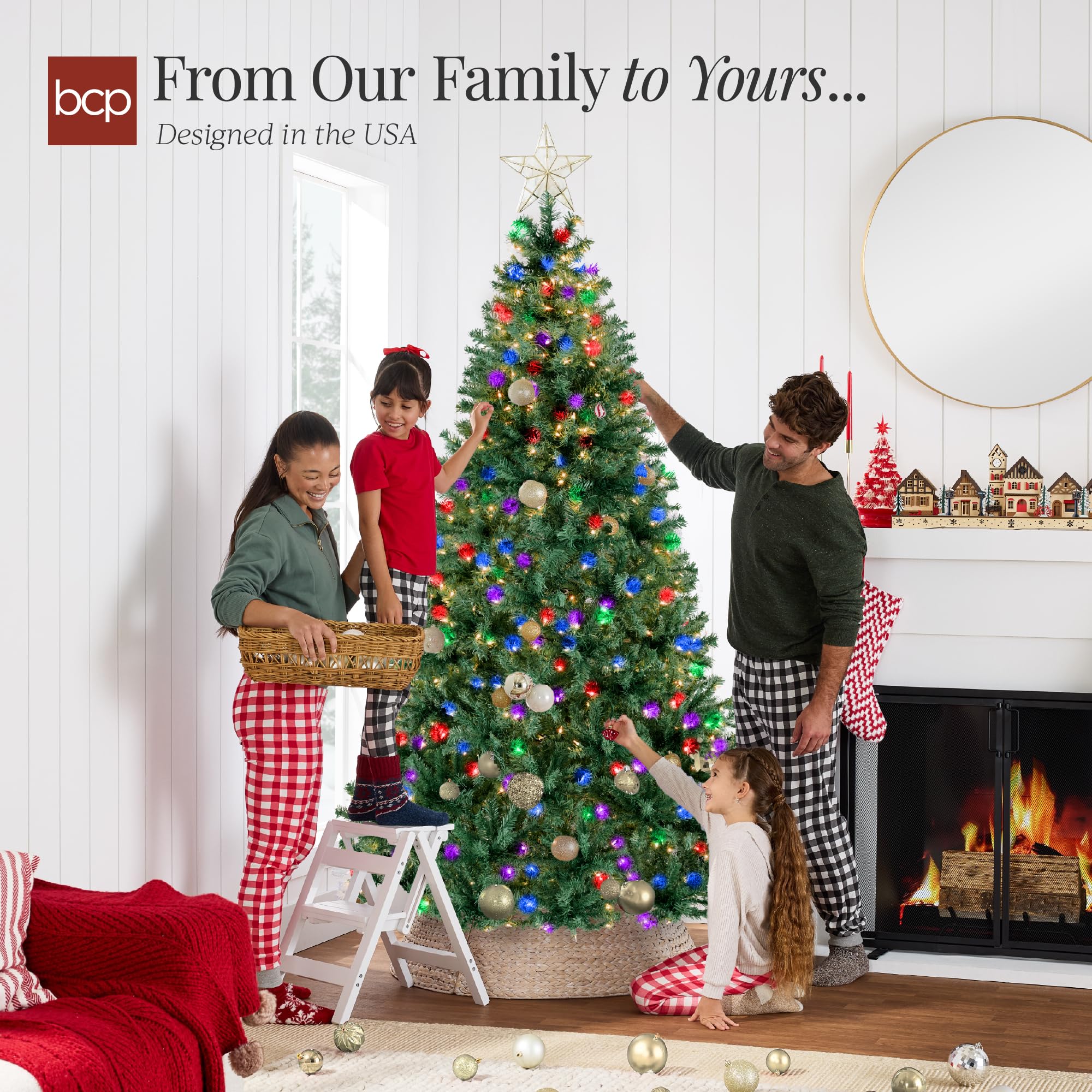Best Choice Products White Christmas Tree 6ft Pre-Lit Artificial Pine Tree Premium Holiday Decoration w/Warm White Lights, Stand, Easy Assembly