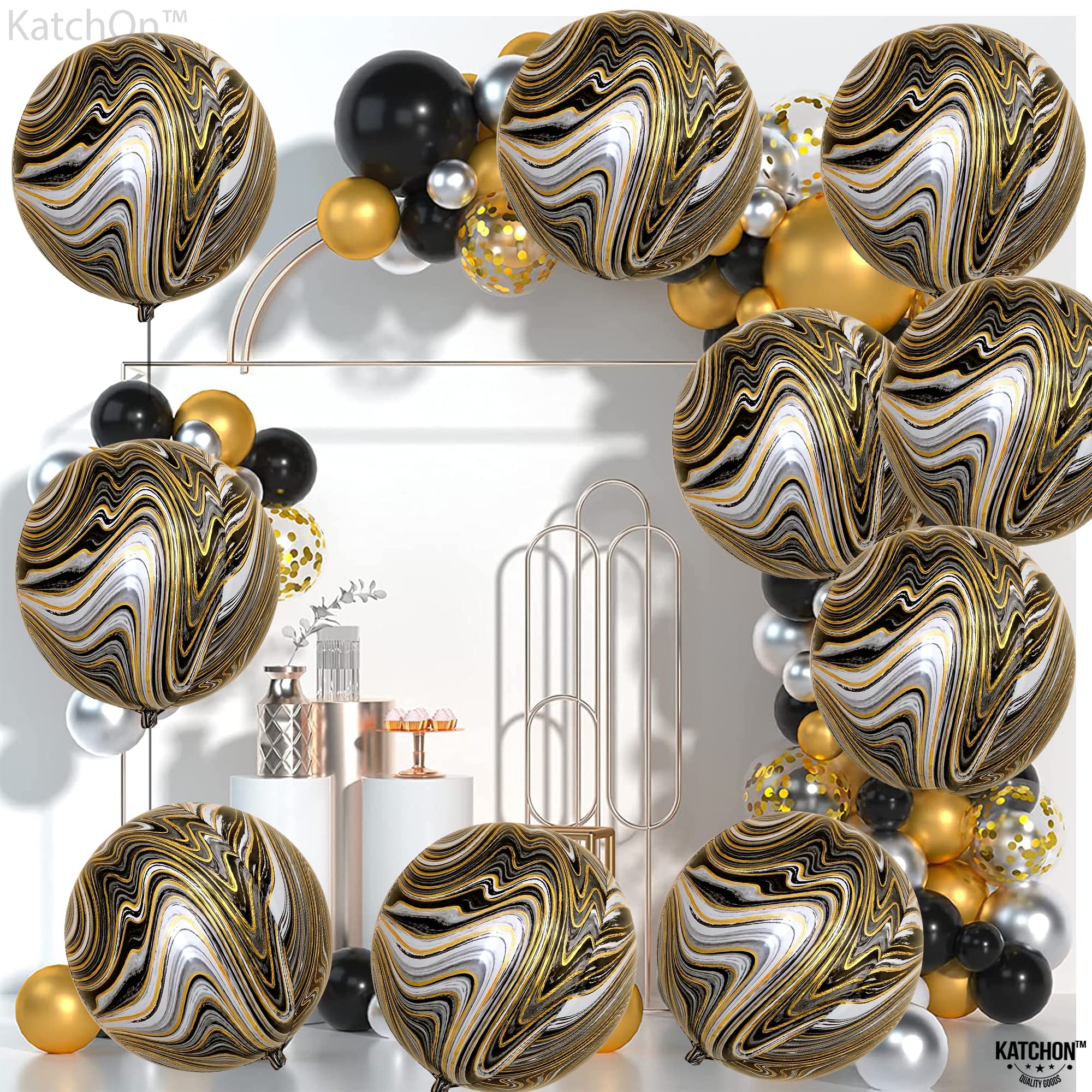 KatchOn, Large Gold Foil Balloons - 22 Inch, Pack of 12 | Gold Balloons for Graduation Decorations 2026 | Mylar Balloons for Anniversary, Wedding, Golden Birthday Party Decorations