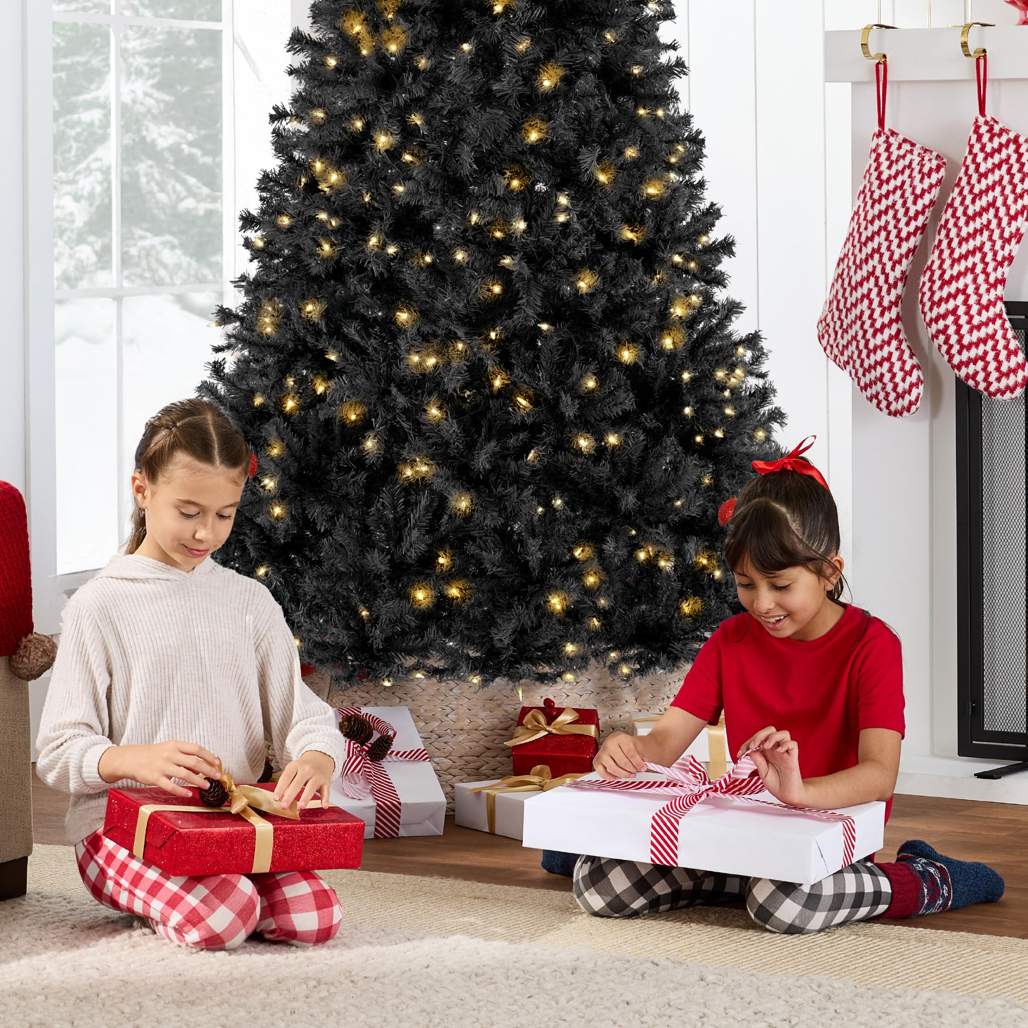 Best Choice Products White Christmas Tree 6ft Pre-Lit Artificial Pine Tree Premium Holiday Decoration w/Warm White Lights, Stand, Easy Assembly