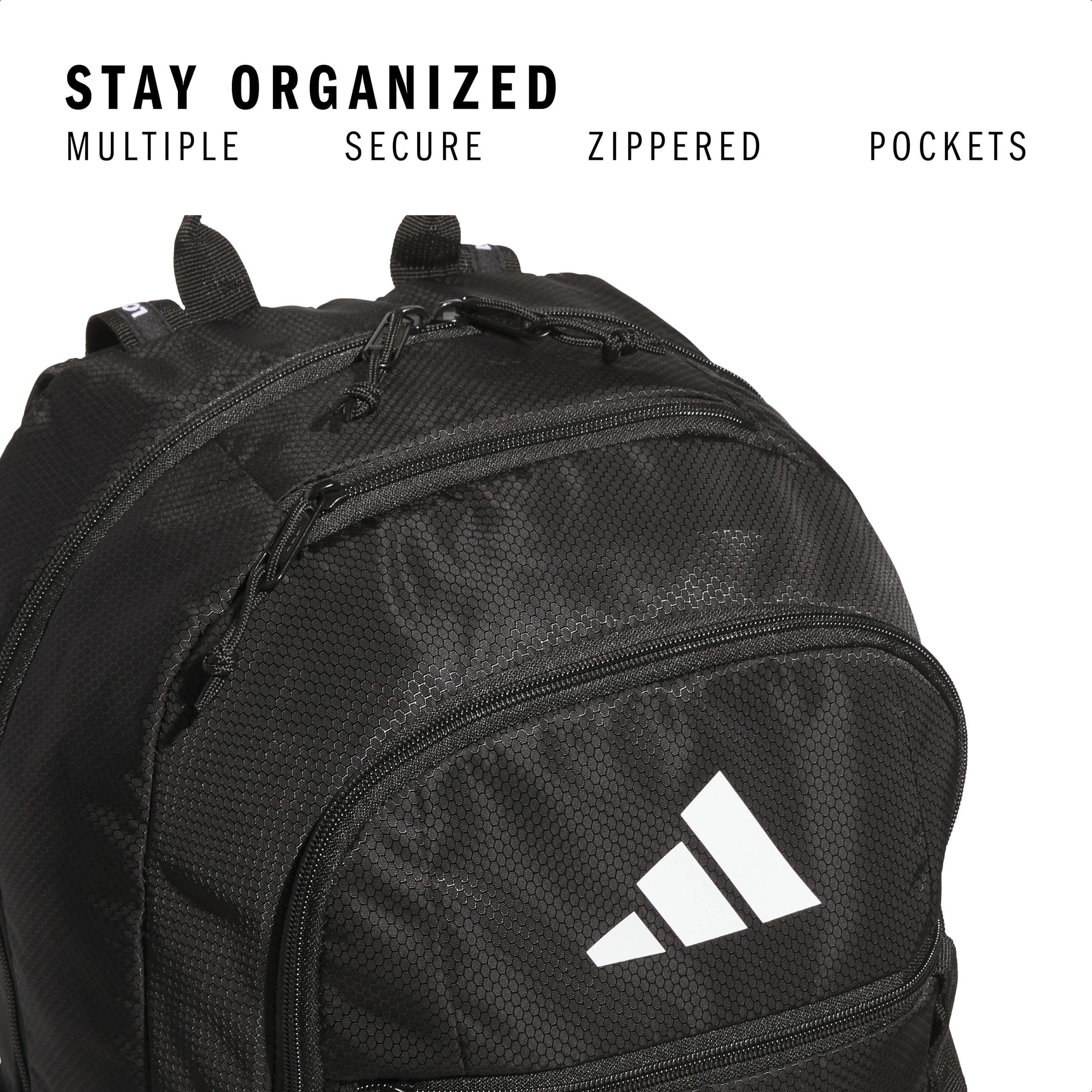 adidas Excel 7 School Backpack for Laptop, Gym and Travel, 34L, Twill White/Black/7.5, OSFA