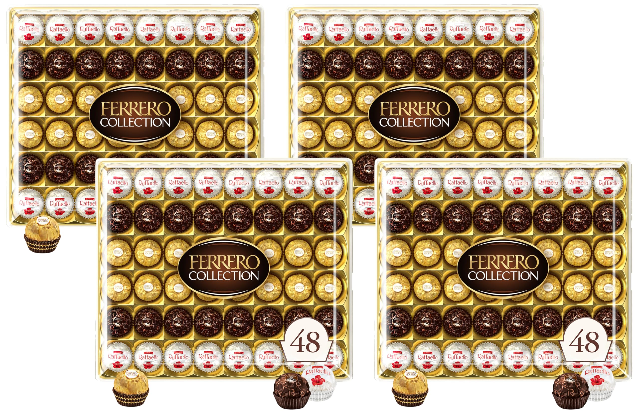 Ferrero Collection, Premium Assorted, Hazelnut, Dark Chocolate and Coconut, 48 Count Premium Treats, 6.1 oz