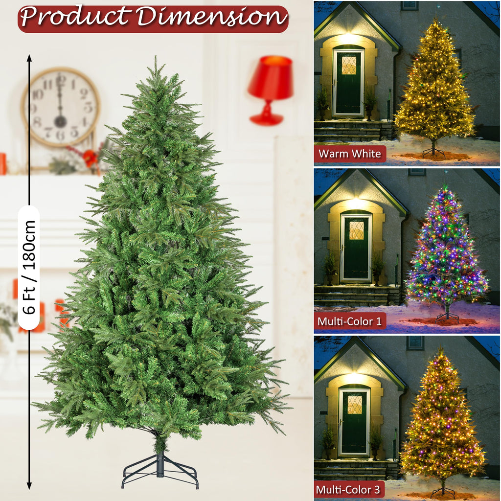 Sunnyglade 4ft Artificial Christmas Tree with 240 LED Lights (Not pre-lit), Xmas Tree Full Tree with 300 Branch Tips & 11 Modes Light, RGB & Warm White Light, Foldable Stand for Home, Party Decor