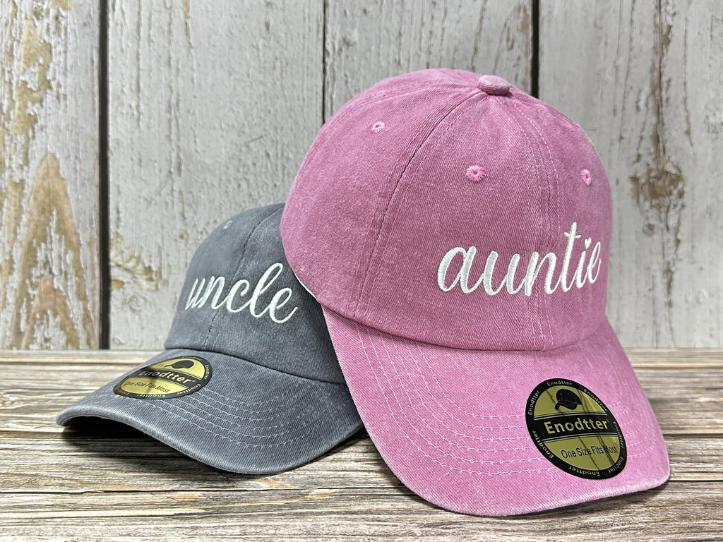 Embroidered Hats for Uncle Auntie Grandpa Grandma Mama Mini