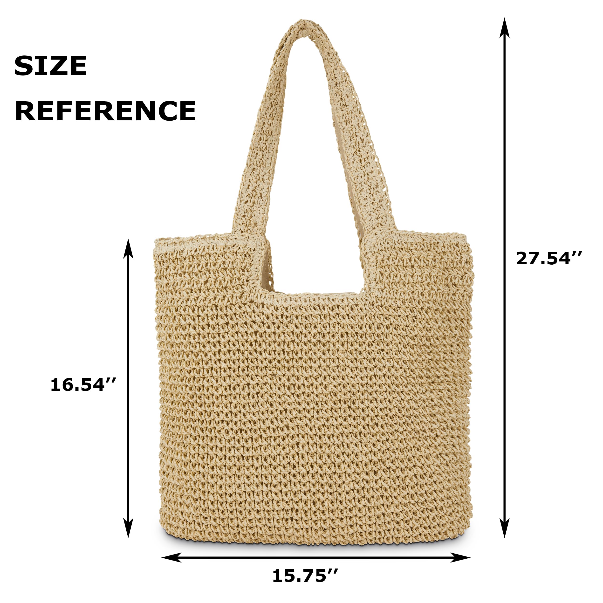Straw Beach Tote Bag: Large Summer Boho Woven Bags - Rattan Handmade Shoulder Handbags for Women