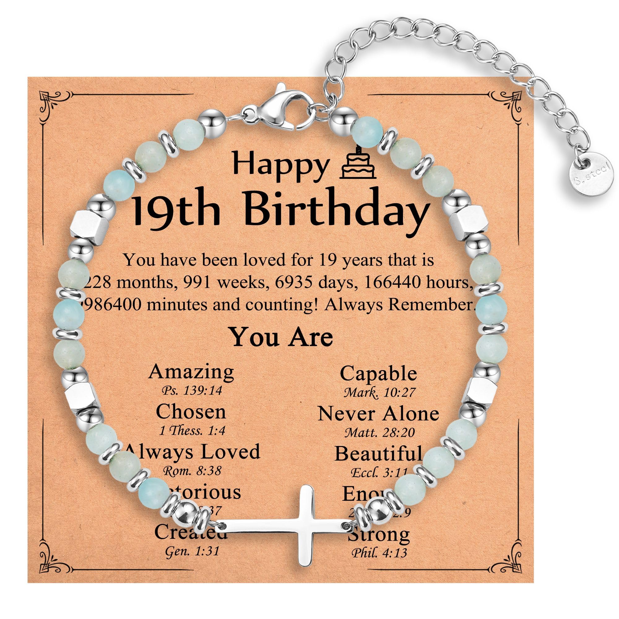 Religious Cross Bracelet for Women Girls, Christian Gifts for Daughter Granddaughter Sister in Christ Friend Niece on Birthday Christmas Easter Valentines Day Graduation