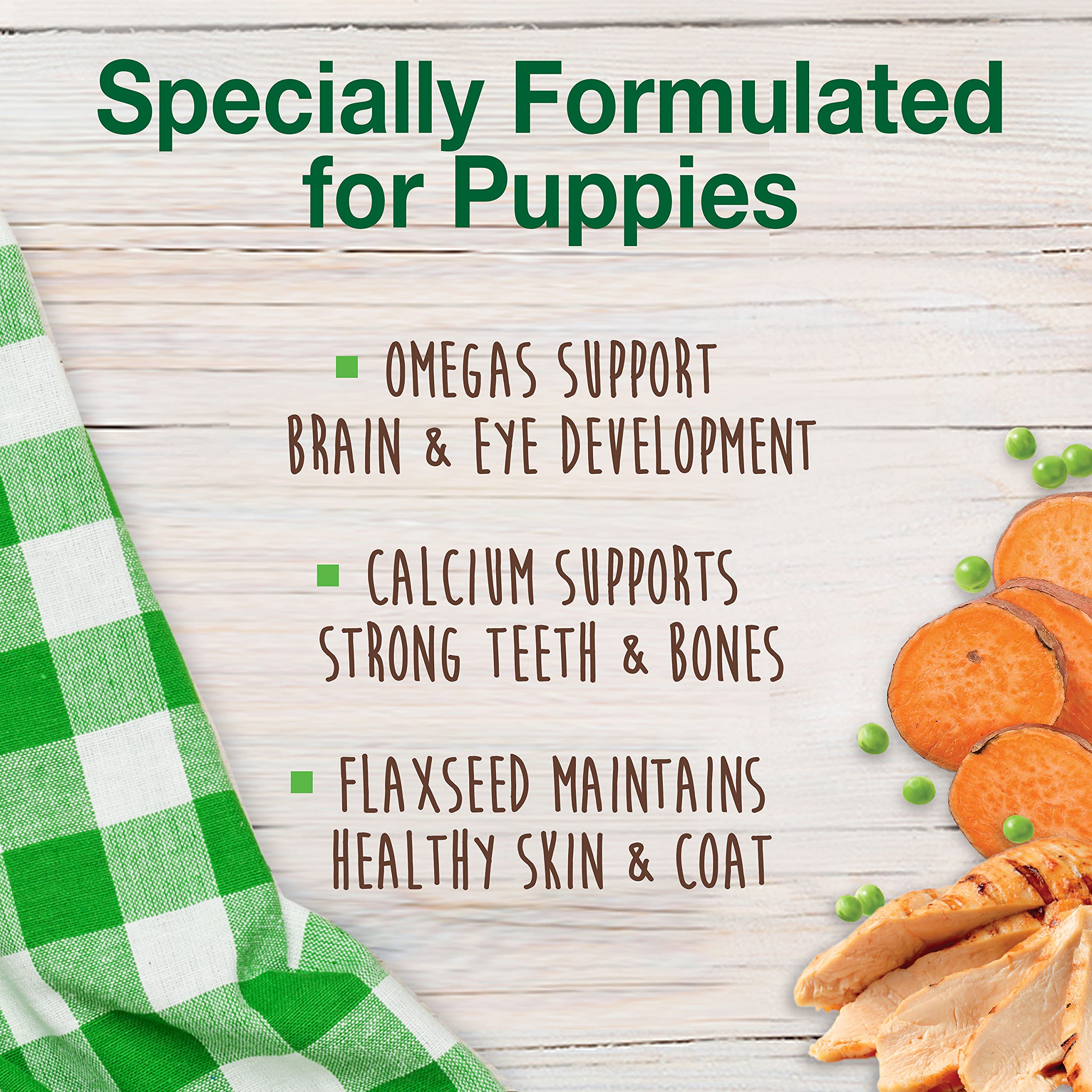 Nylabone Healthy Edibles Natural Puppy Chews Long Lasting Treats for Puppies, Roast Beef/Apple/Bacon Dog Treats, X-Small/Petite (3 Count)