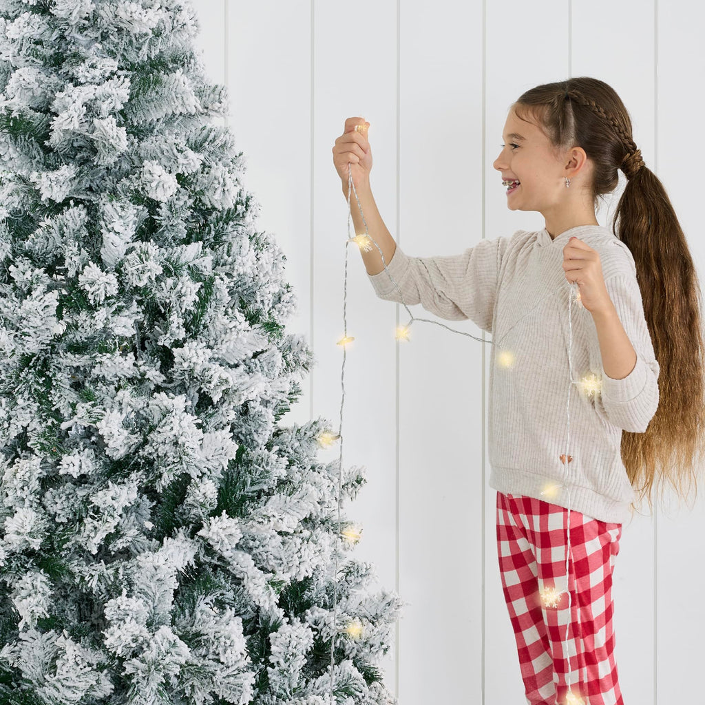 Best Choice Products Artificial Flocked Christmas Tree, 6ft Premium Unlit Pine Holiday Décor w/Full Branches, Metal Stand - Green
