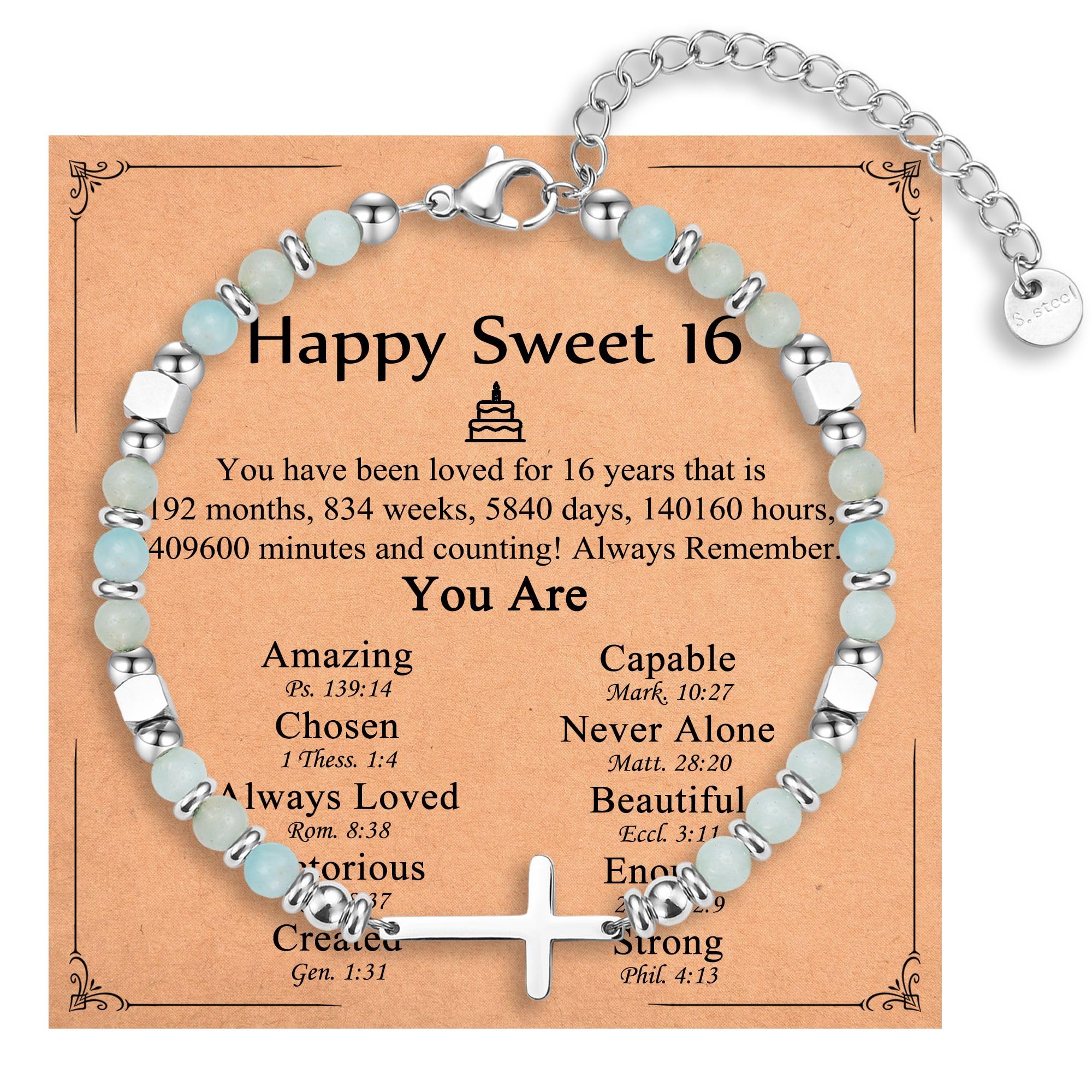 Religious Cross Bracelet for Women Girls, Christian Gifts for Daughter Granddaughter Sister in Christ Friend Niece on Birthday Christmas Easter Valentines Day Graduation