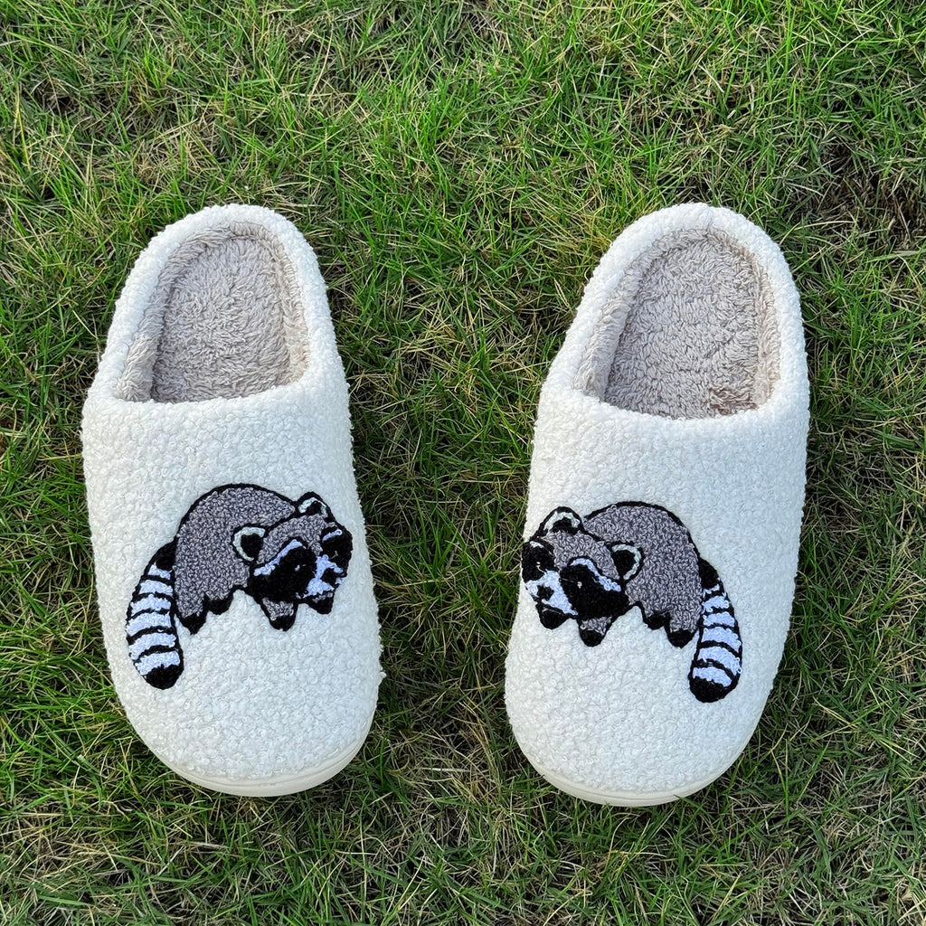 Cute Animal Slippers for Women Men Winter Fluffy Warm House Slippers Soft Plush Indoor outdoor Shoes