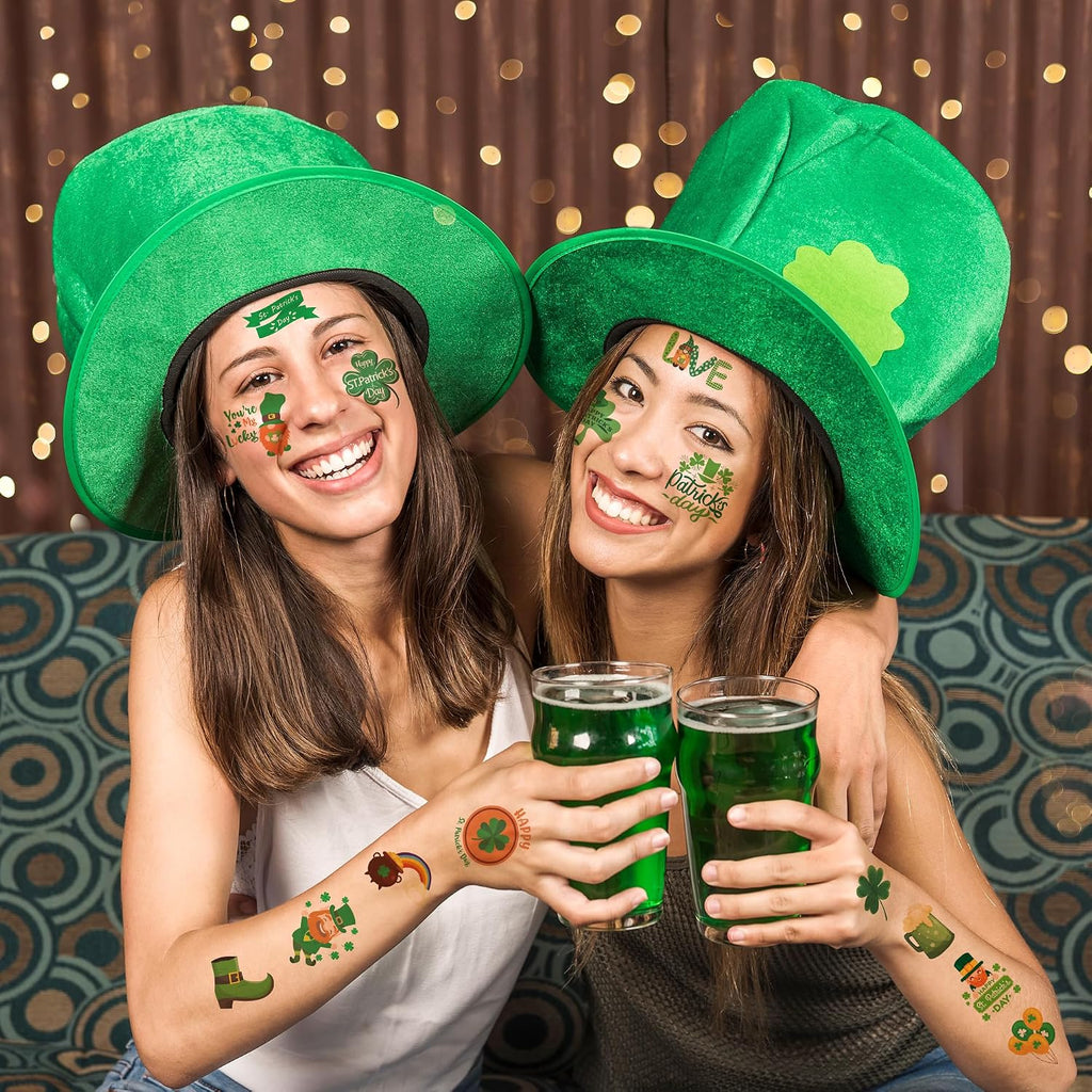 MDDRUIQI 150 Pack St Patricks Day Tattoos - St Patricks Day Accessories - St. Patricks Day Shamrock Decorations Gifts for Kids Stickers Games Toys Crafts Party Favors | St Patricks Day Shirt Women