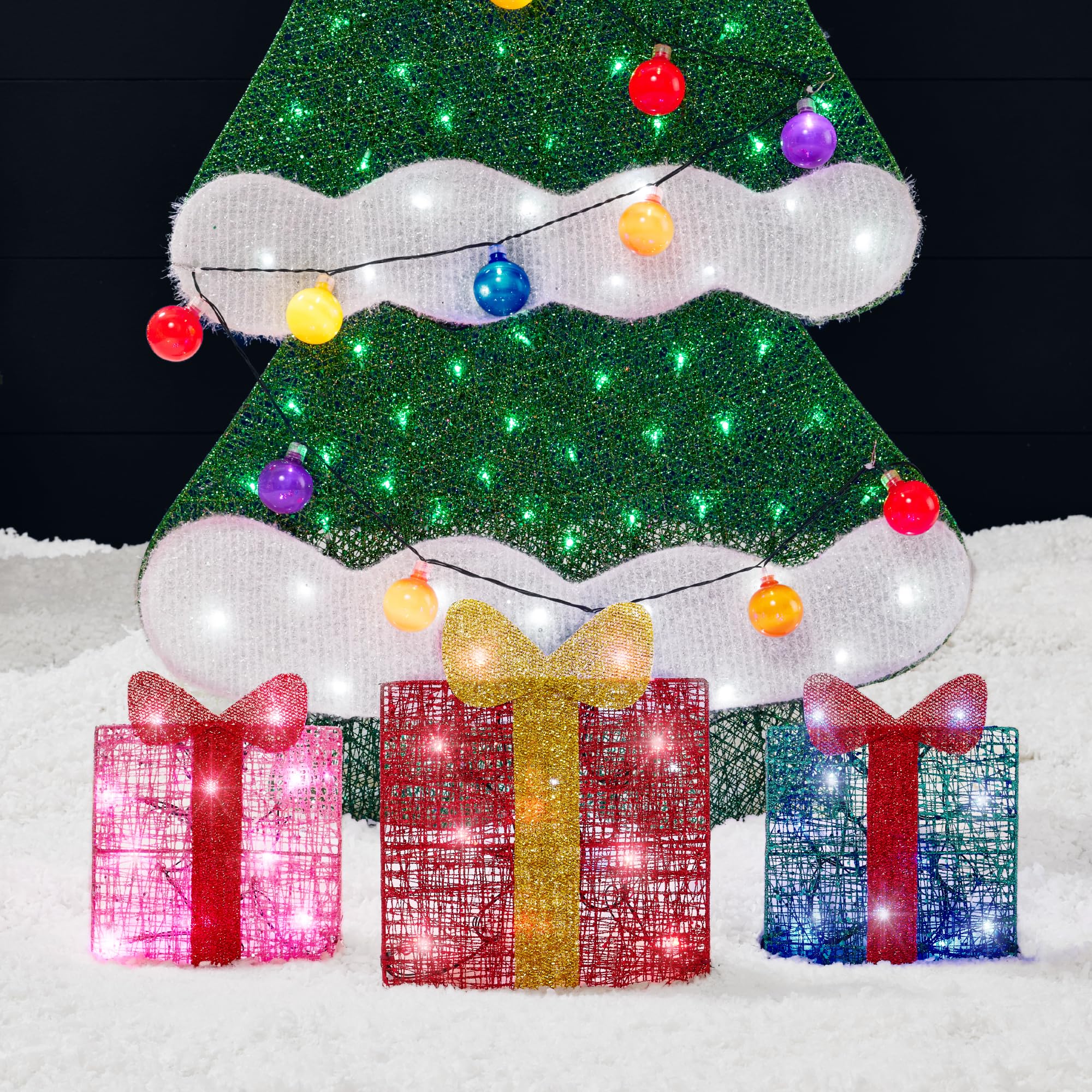 Best Choice Products 6ft Lighted 2D Christmas Tree Outdoor Décor, Large Holiday Yard Decoration w/ 170 Twinkling LED Lights, Storage Bag - Red