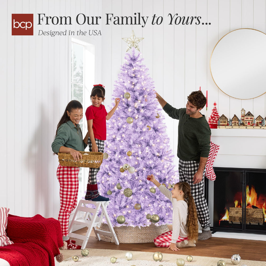Best Choice Products White Christmas Tree 6ft Pre-Lit Artificial Pine Tree Premium Holiday Decoration w/Warm White Lights, Stand, Easy Assembly