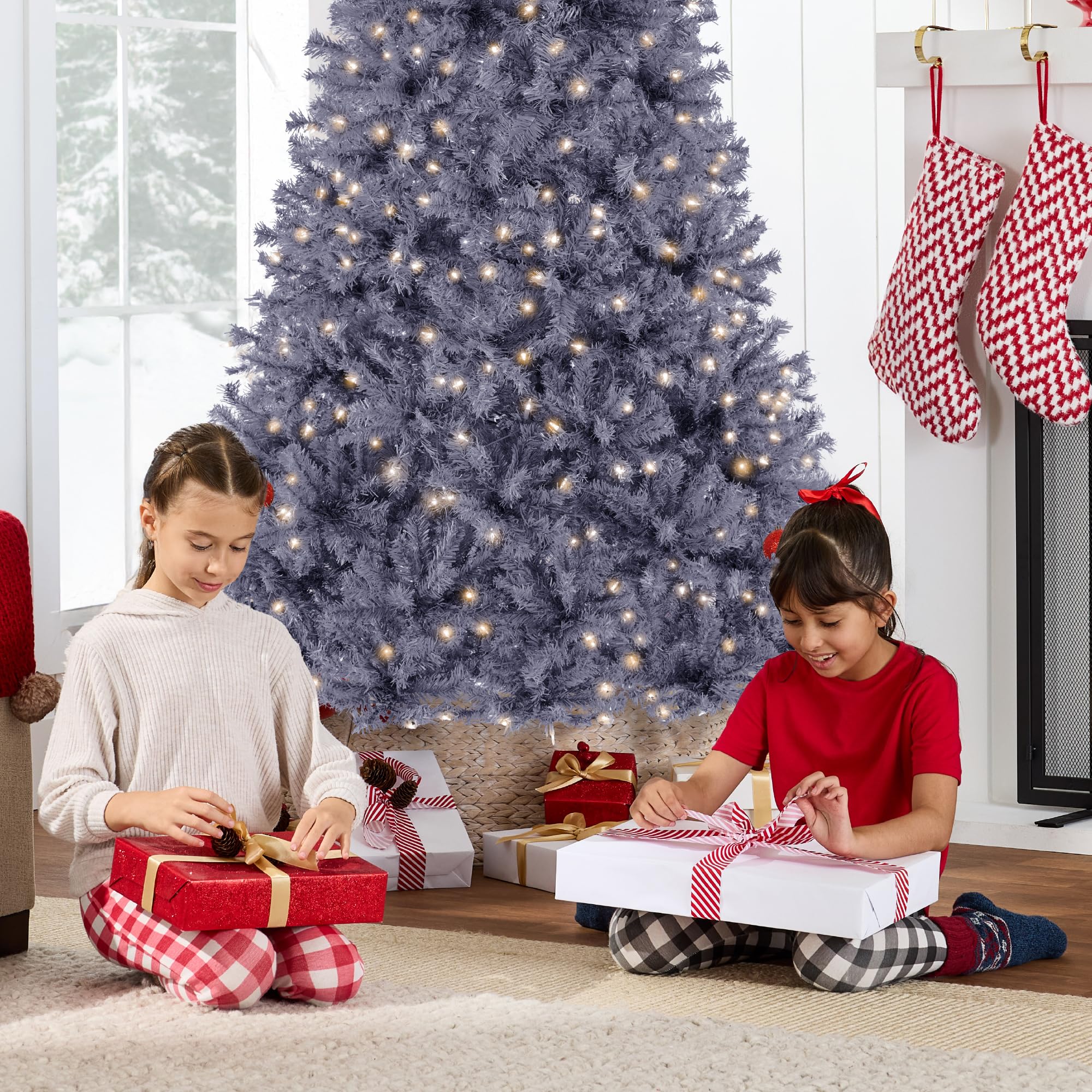Best Choice Products White Christmas Tree 6ft Pre-Lit Artificial Pine Tree Premium Holiday Decoration w/Warm White Lights, Stand, Easy Assembly