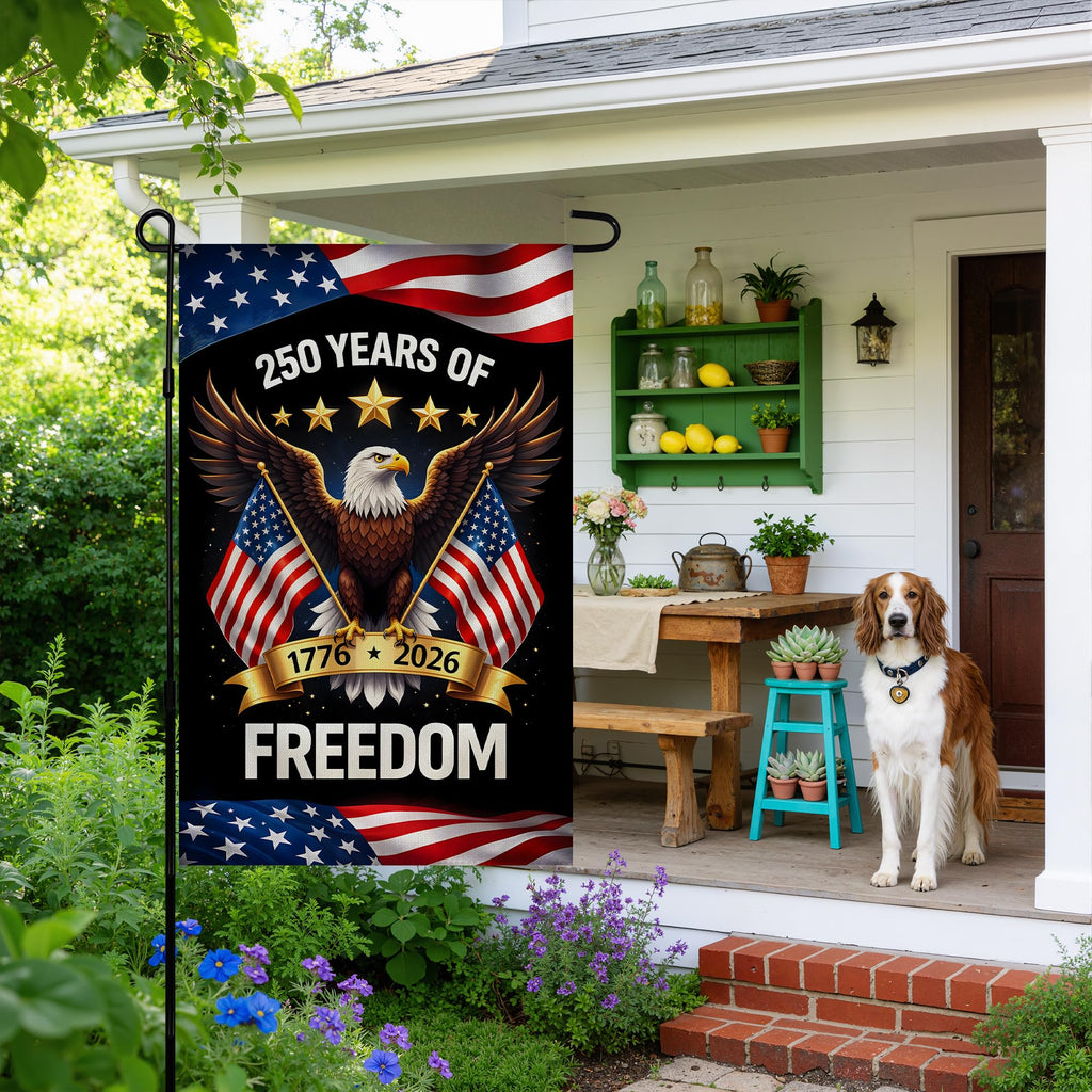 4th of July Decorations - Patriotic Stars Welcome Garden Flag | Double Sided Fourth of July Accessories Patriotic Banner | 250 Anniversary USA Merchandise for Garden Yard Porch Patio Lawn Outdoor Outside Decor