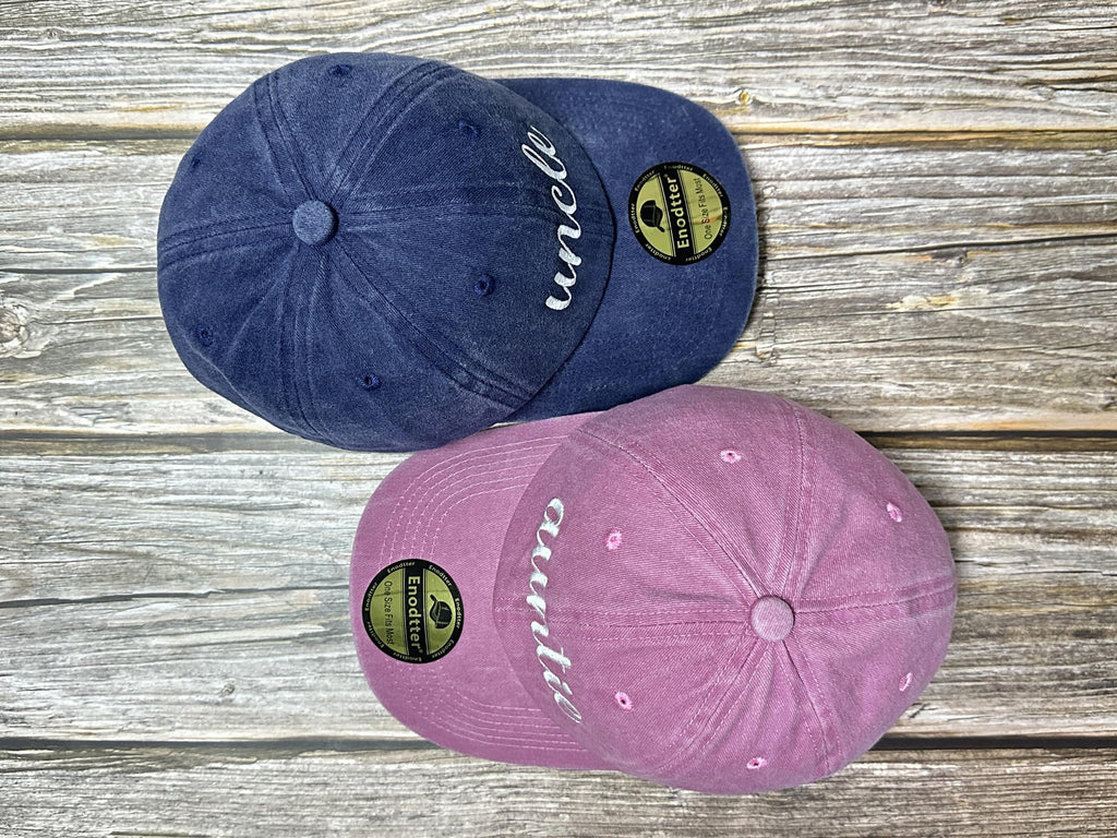Embroidered Hats for Uncle Auntie Grandpa Grandma Mama Mini