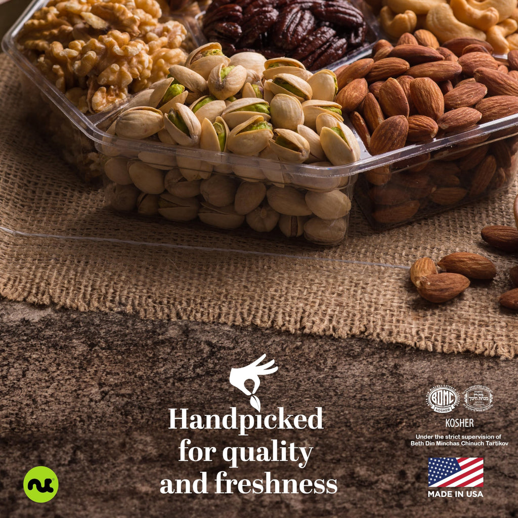 NUT CRAVINGS - Fathers Day Treats, Gift For Dad, Mixed Nuts Heart Shaped Gift Basket, Love in A Box (6 Assortments, 2 LB) Romantic Food Arrangement, Healthy Snack Care Package, Food Assortments