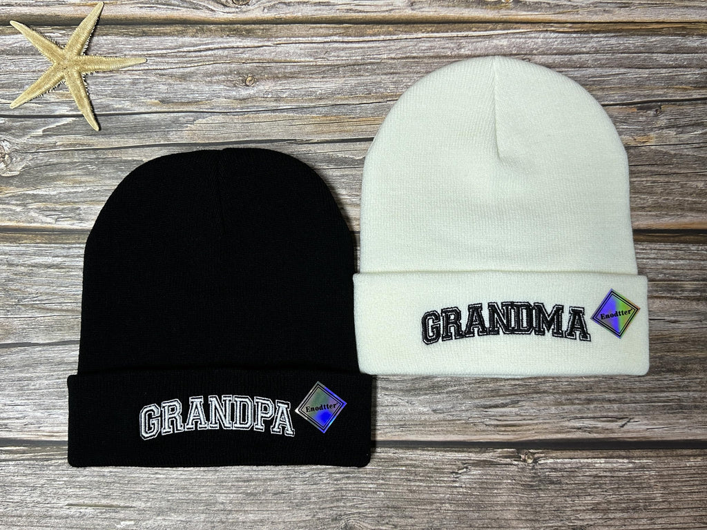Mr Mrs Grandpa Grandma Dad Mom Hubby Wifey Beanie Hats