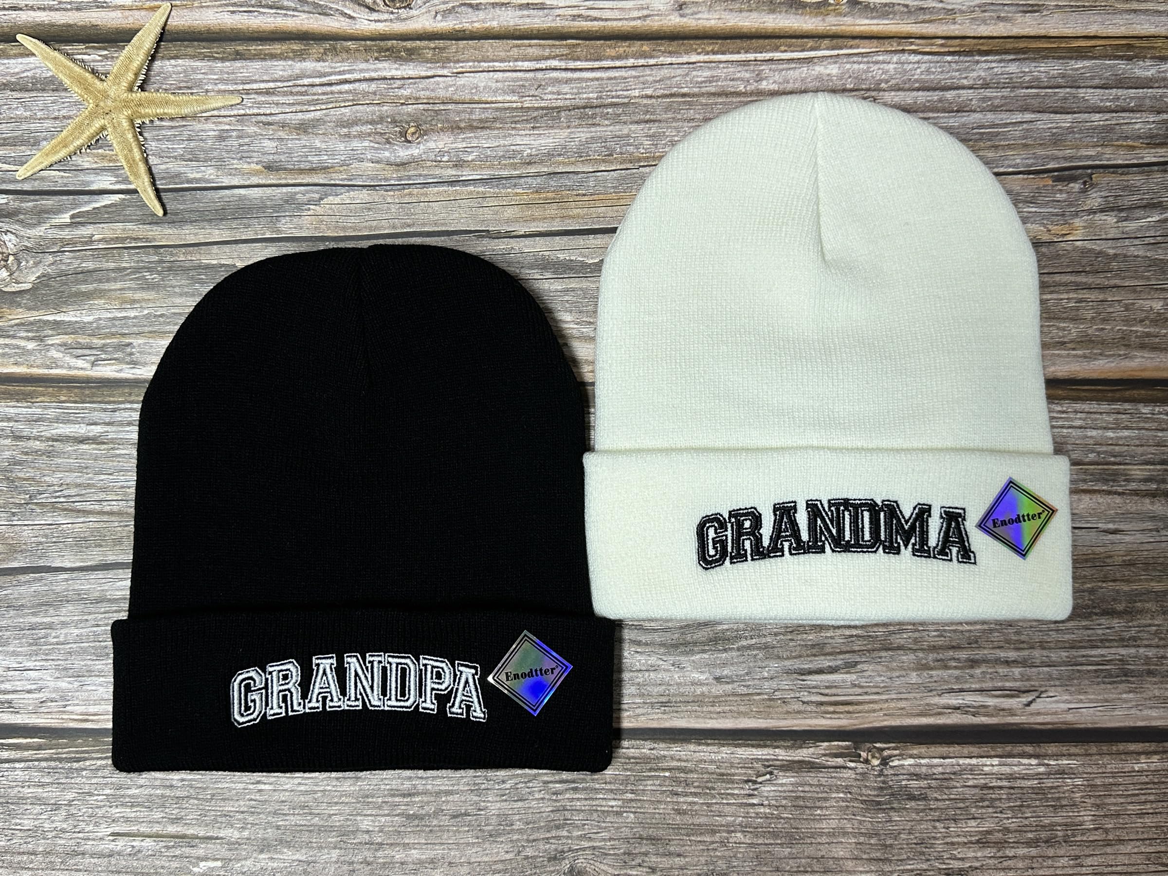 Mr Mrs Grandpa Grandma Dad Mom Hubby Wifey Beanie Hats
