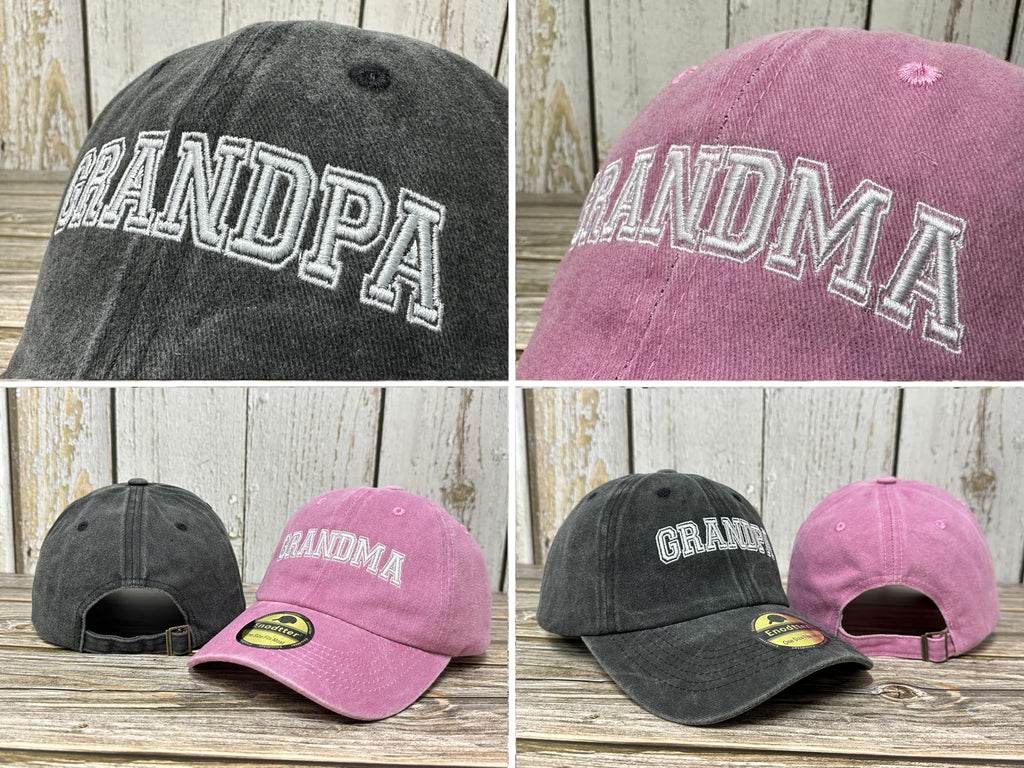 Embroidered Hats for Uncle Auntie Grandpa Grandma Mama Mini