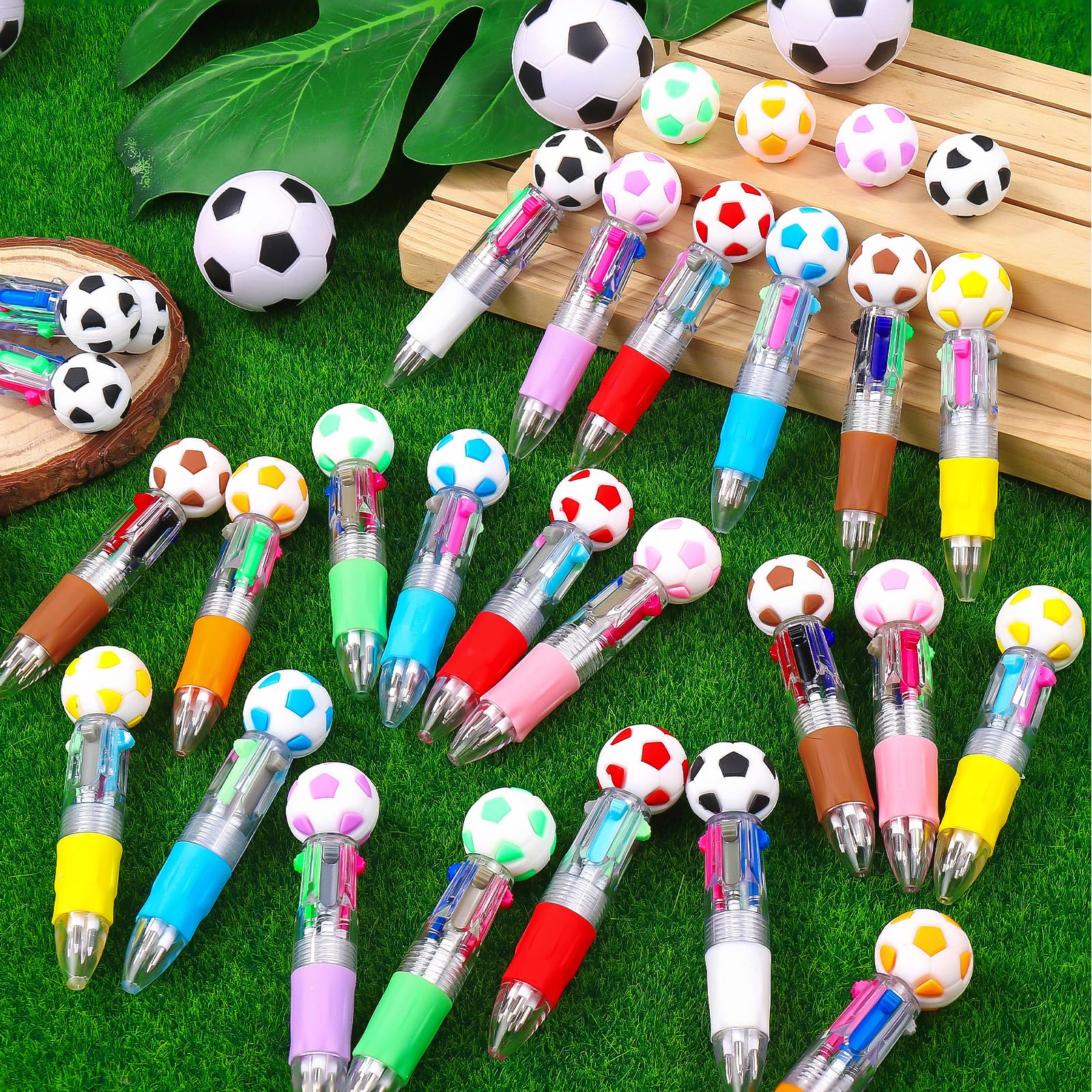 CZWZ 20Pcs Mini Multicolor Pens in One 4-in-1 Cute Pens Bulk for Kids, Fun Kawaii Ballpoint Pens for Birthdays and Children's Party Favors Gifts Teacher School Supplies