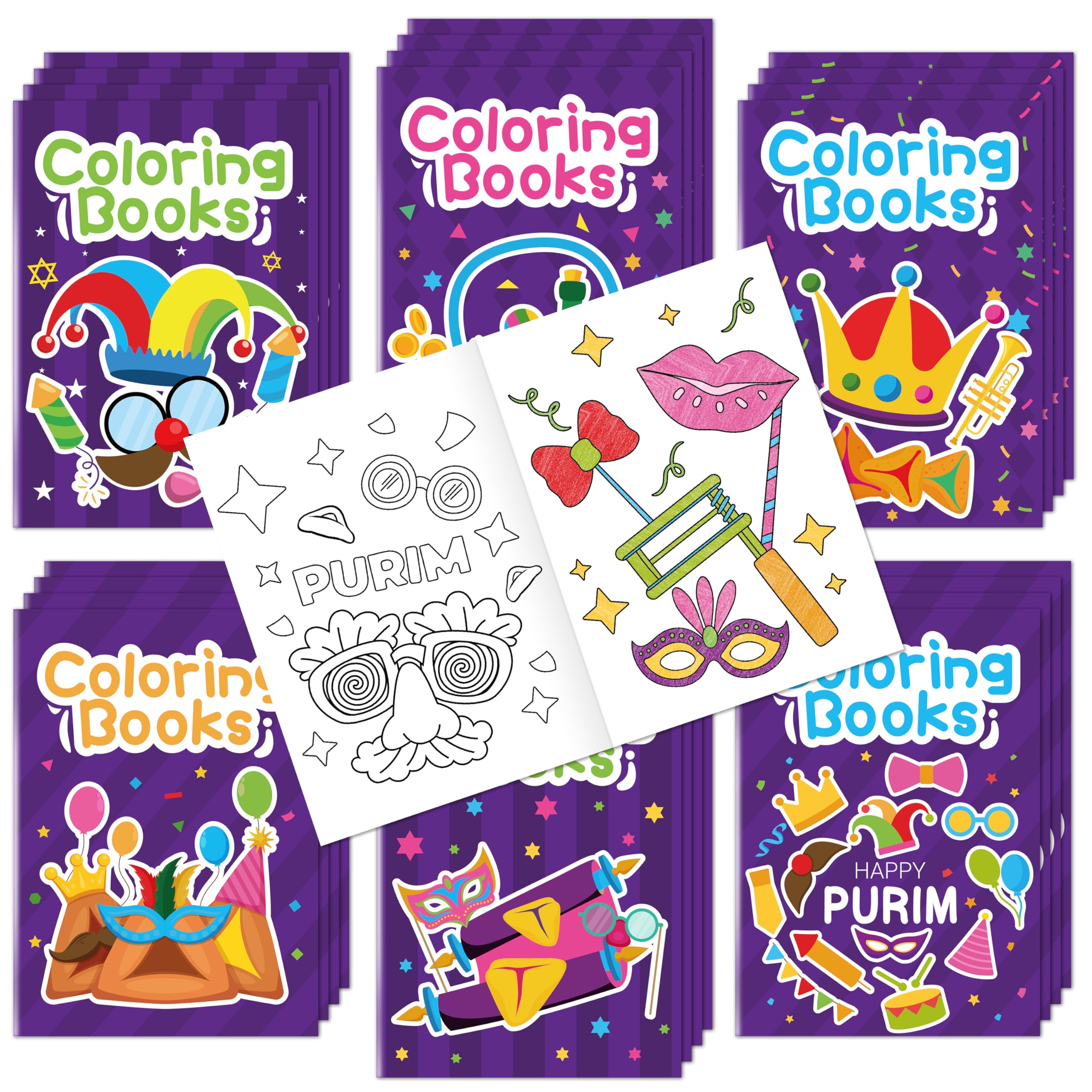 JAPBOR Fall Scarecrow Coloring Books - 24PCS Mini Autumn Scarecrows Color Book Bulk for Kids Party Favors, Thanksgiving Rustic Small Colouring Pages for Birthday Gifts Class Drawing Painting Game