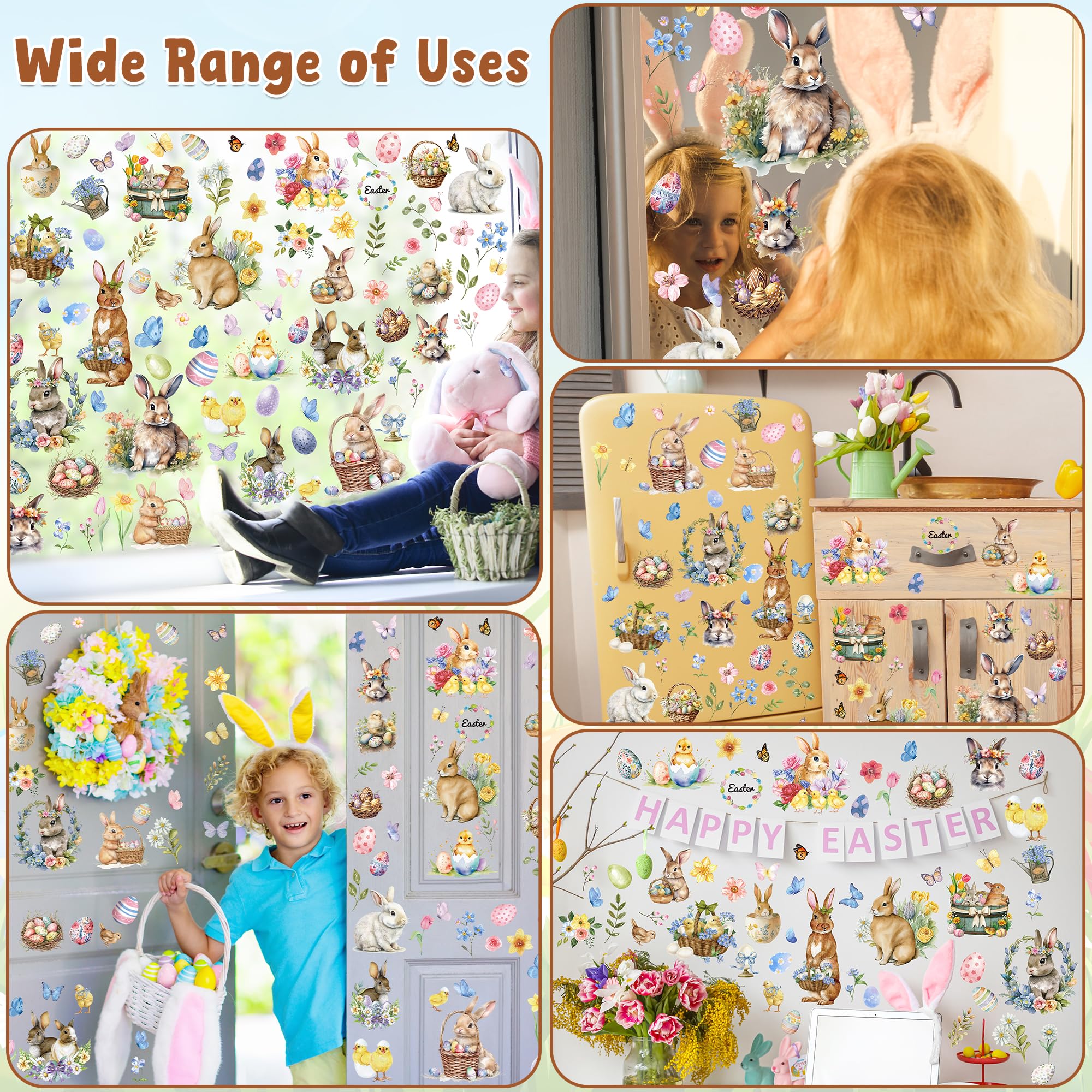 186PCS Christmas Decor, Christmas Window Clings, 9 Sheets Snowflake Window Stickers Decals with Santa Claus Snowman Reindeer, PVC Xmas Decorations Clings for Holiday Party Decorations Accessories