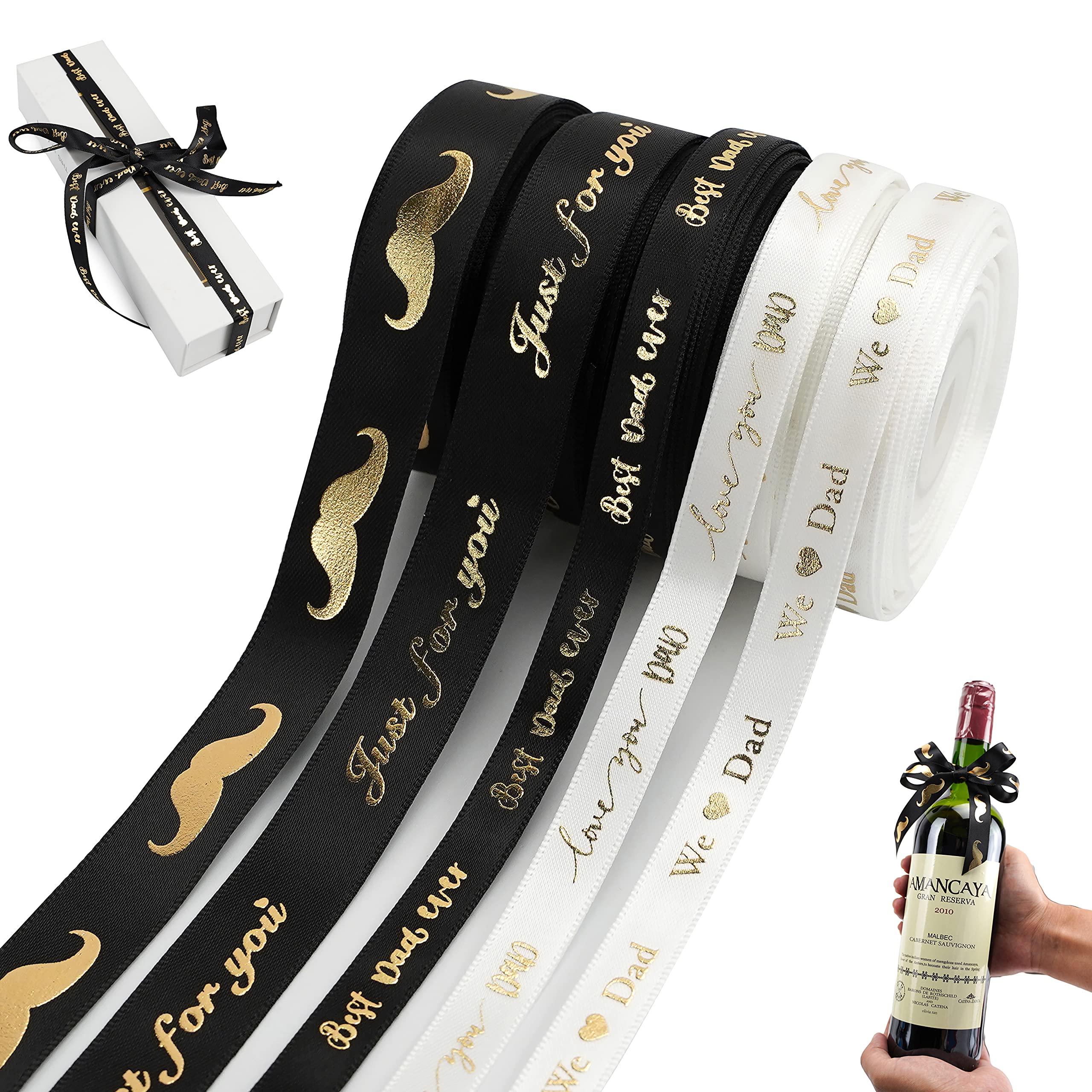MEEDEE 3/8 Inch Satin Ribbon Set – 10 Rolls Rainbow Double Face Ribbon for Gift Wrapping, 5 Yards Each (Total 50 Yards), Decorative Ribbon for Presents & Party Favors