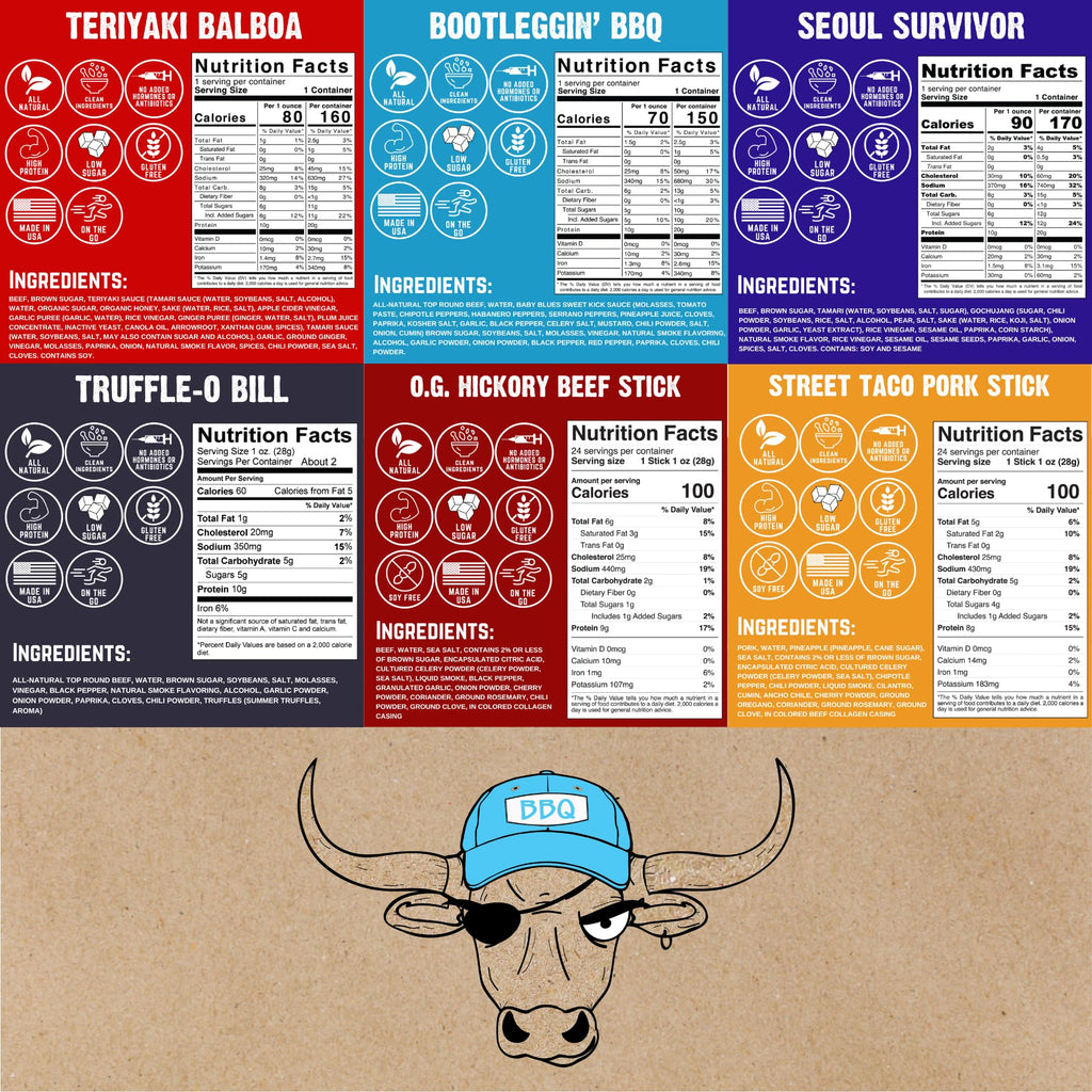 Righteous Felon Beef Jerky & Meat Sticks Variety Pack - Father's Day Jerky Sampler for Dad - Gluten Free Beef Jerky Snack Packs - High Protein, Keto, Low Sugar - Gifts for Men - 11 Pack Sampler
