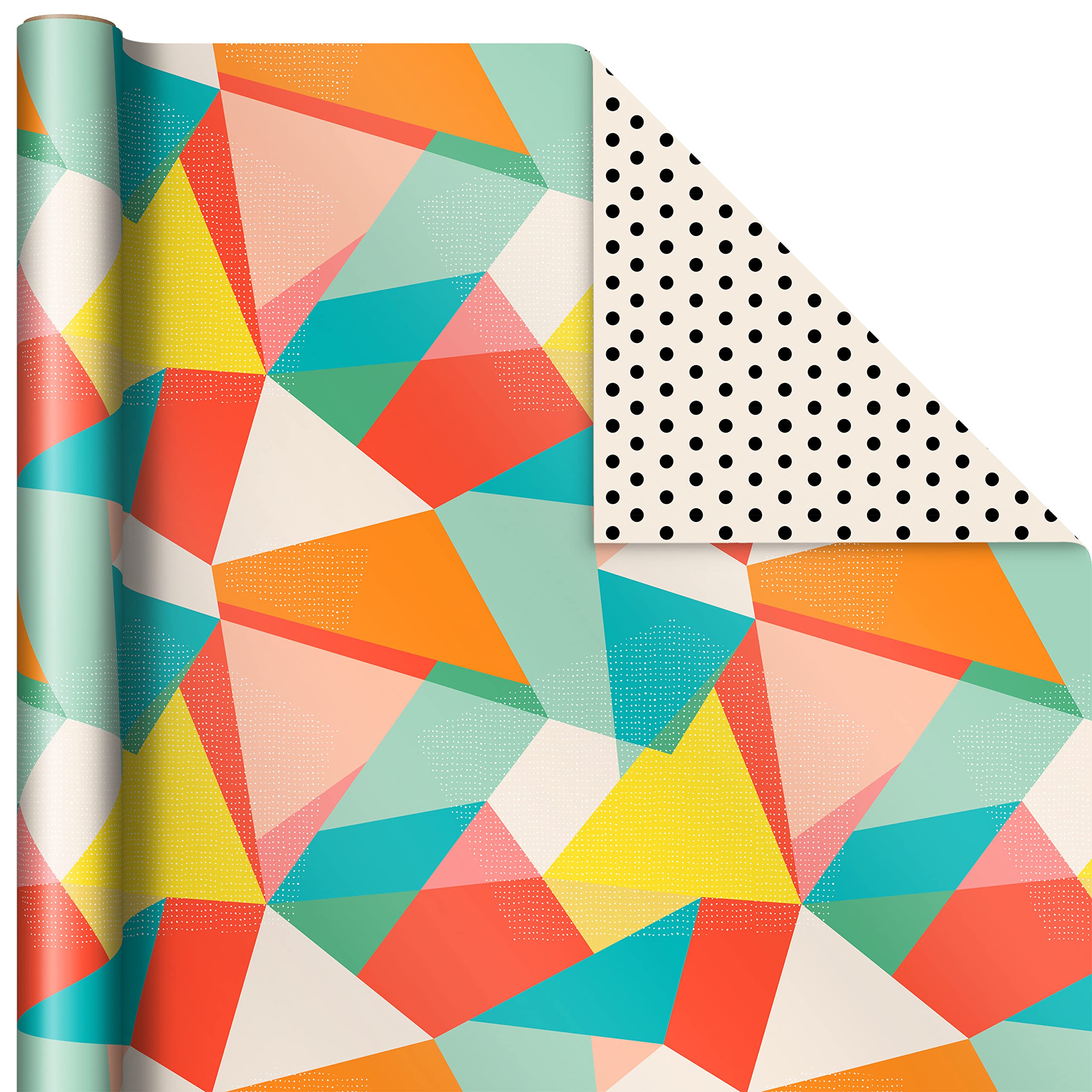 Hallmark Reversible Spring Wrapping Paper (3 Rolls: 75 Sq. Ft. Ttl) Floral, Lemons, Bright Abstract for Easter, Birthdays, Mother's Day, Bridal Showers, Baby Showers