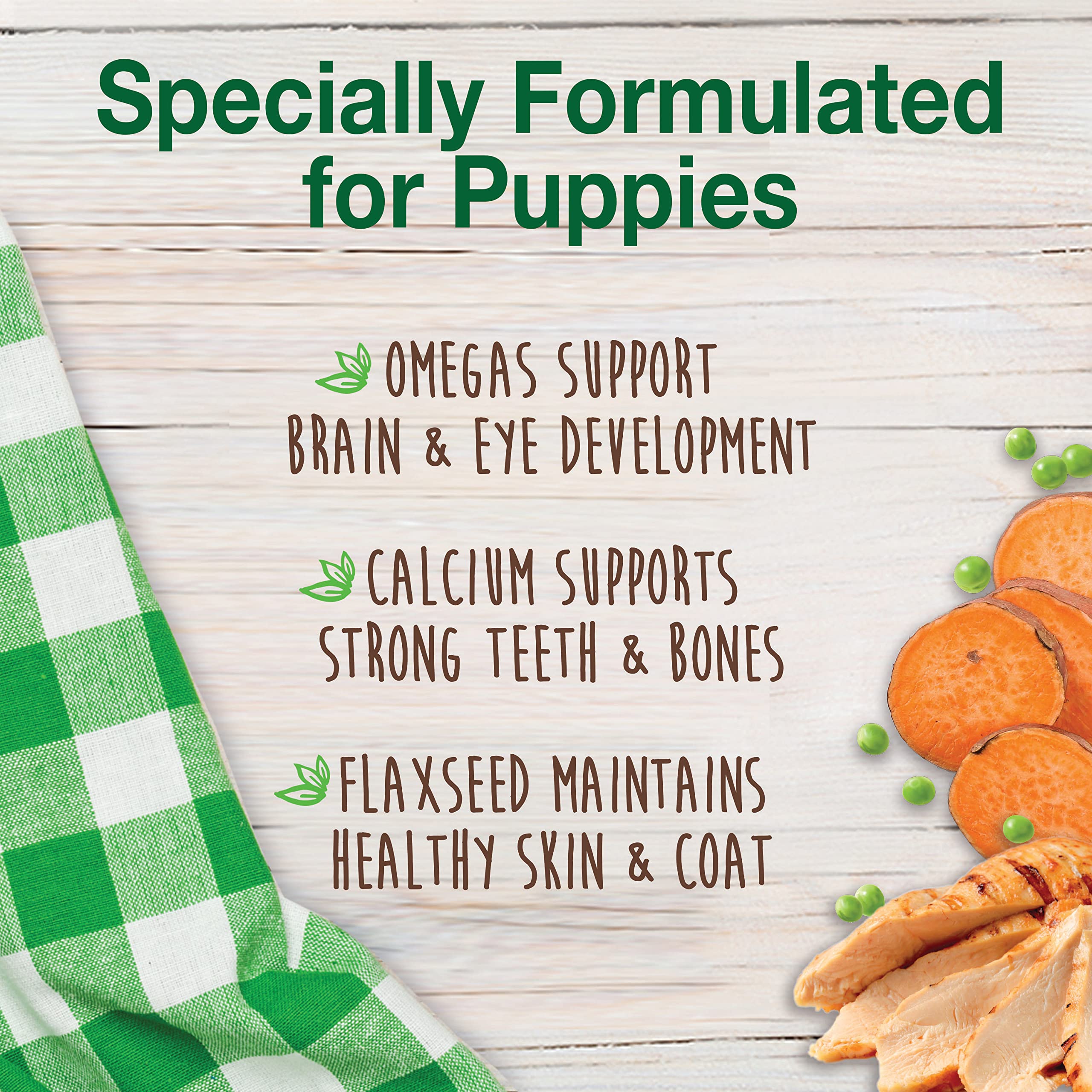 Nylabone Healthy Edibles Natural Puppy Chews Long Lasting Treats for Puppies, Roast Beef/Apple/Bacon Dog Treats, X-Small/Petite (3 Count)
