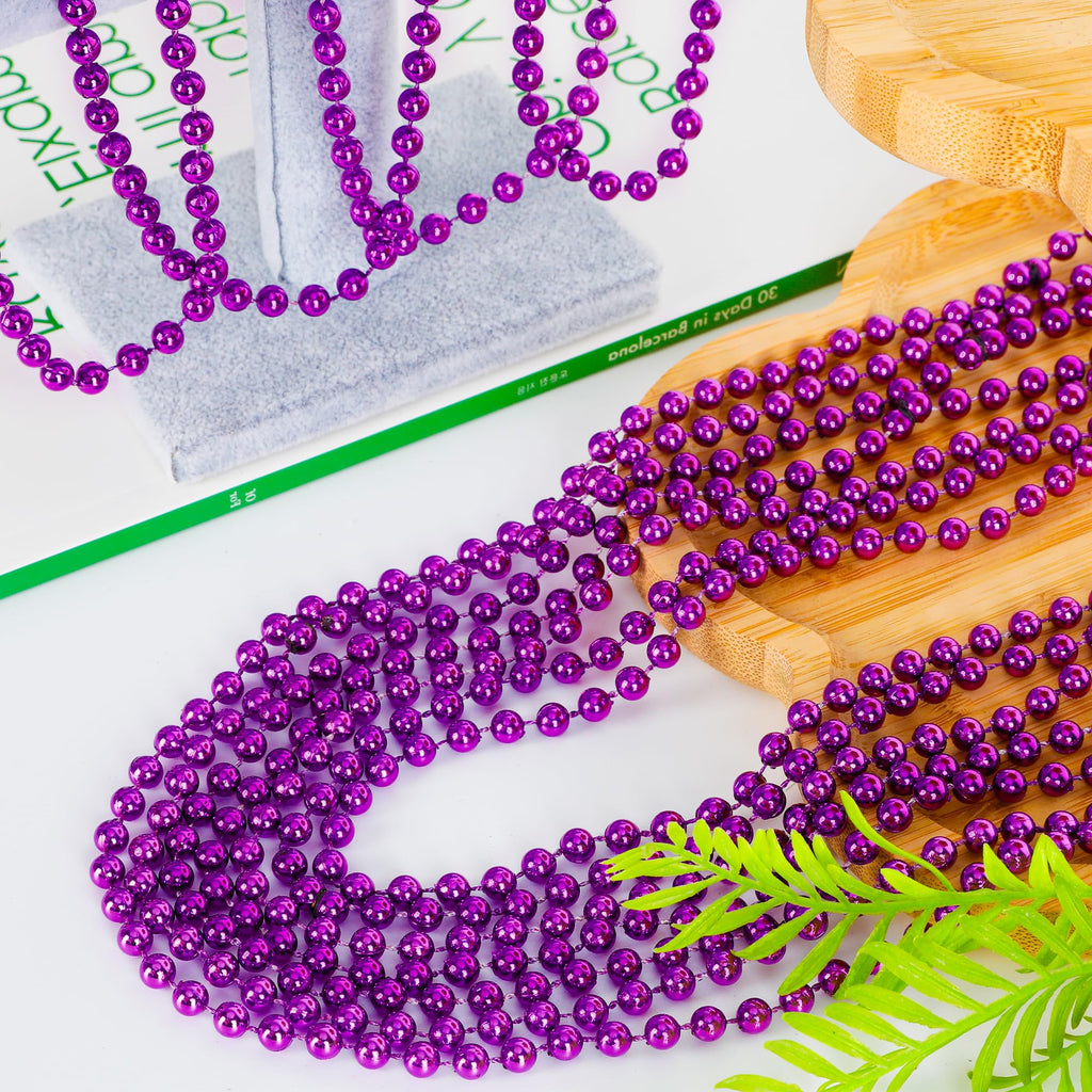 Huskein Mardi Gras Beads, 120 PCS Mardi Gras Accessories, 33 IN Green Bead Necklaces, St Patricks Day Parade Favors Bulk Party Beads Favors for Festival Carnival Decorations