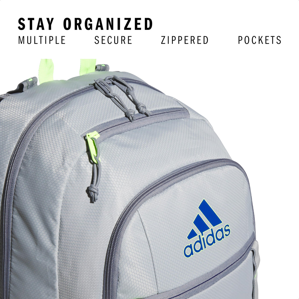adidas Excel 7 School Backpack for Laptop, Gym and Travel, 34L, Twill White/Black/7.5, OSFA