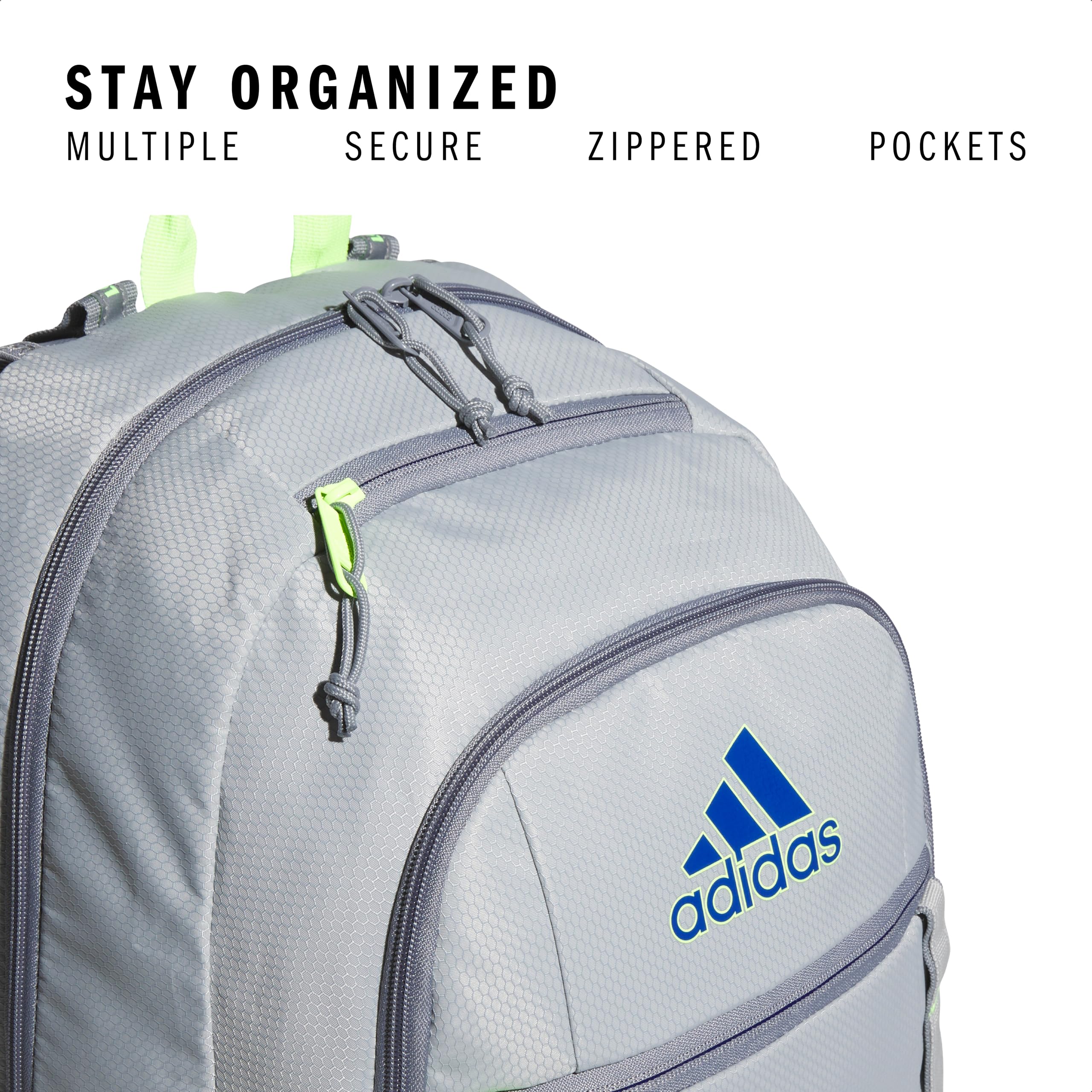 adidas Excel 7 School Backpack for Laptop, Gym and Travel, 34L, Twill White/Black/7.5, OSFA