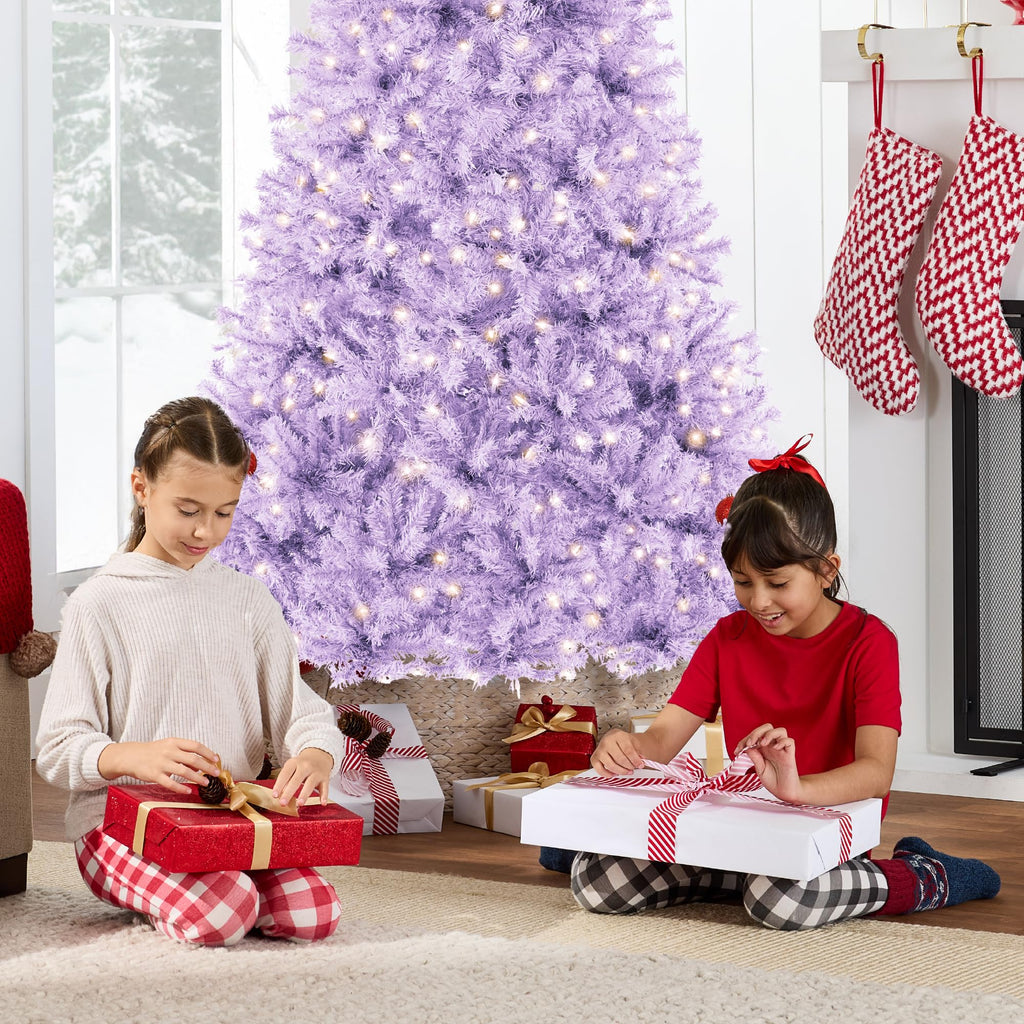 Best Choice Products White Christmas Tree 6ft Pre-Lit Artificial Pine Tree Premium Holiday Decoration w/Warm White Lights, Stand, Easy Assembly